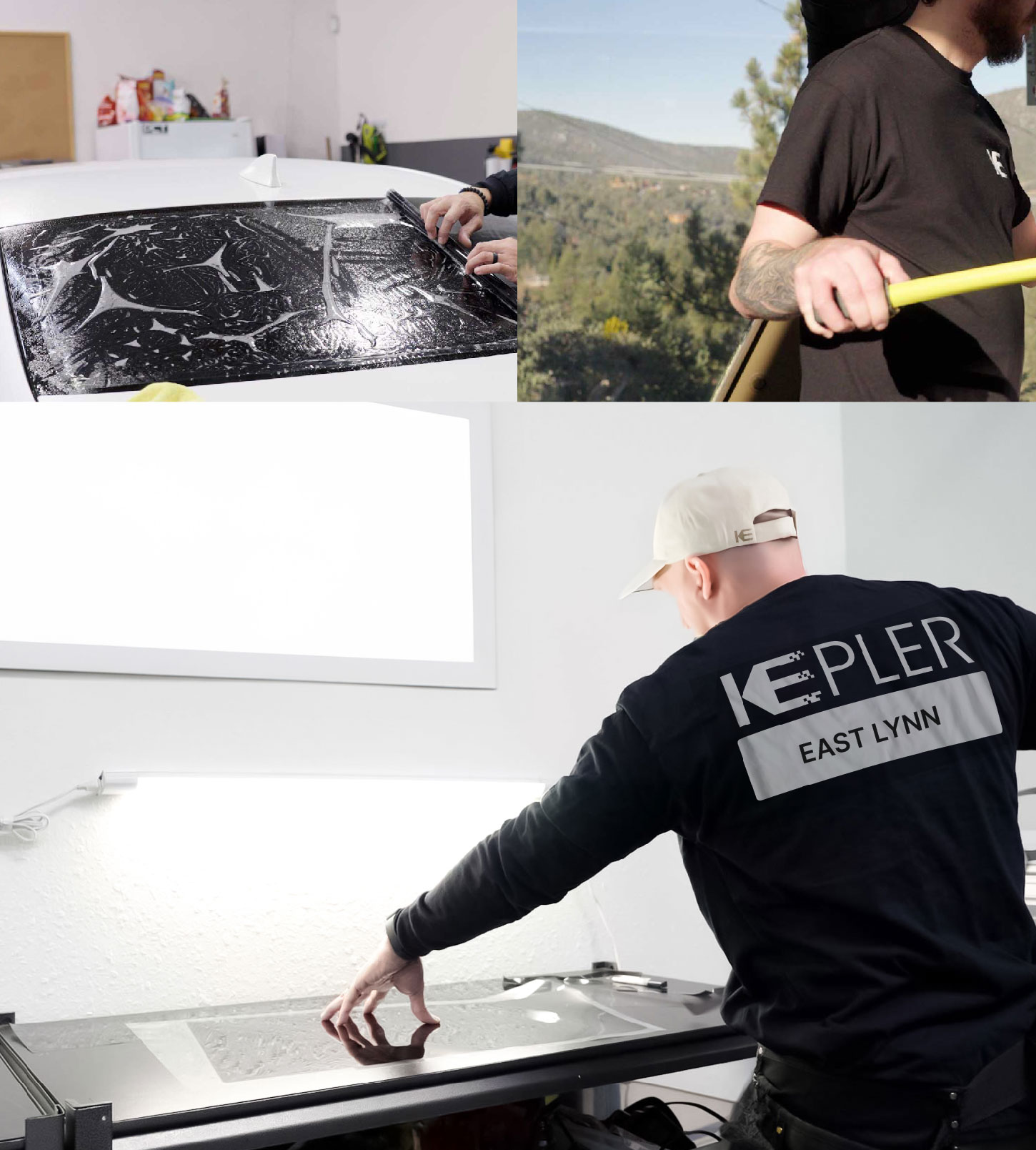 Window Tinting Specialist Cutting Film in East Lynn, West Virginia