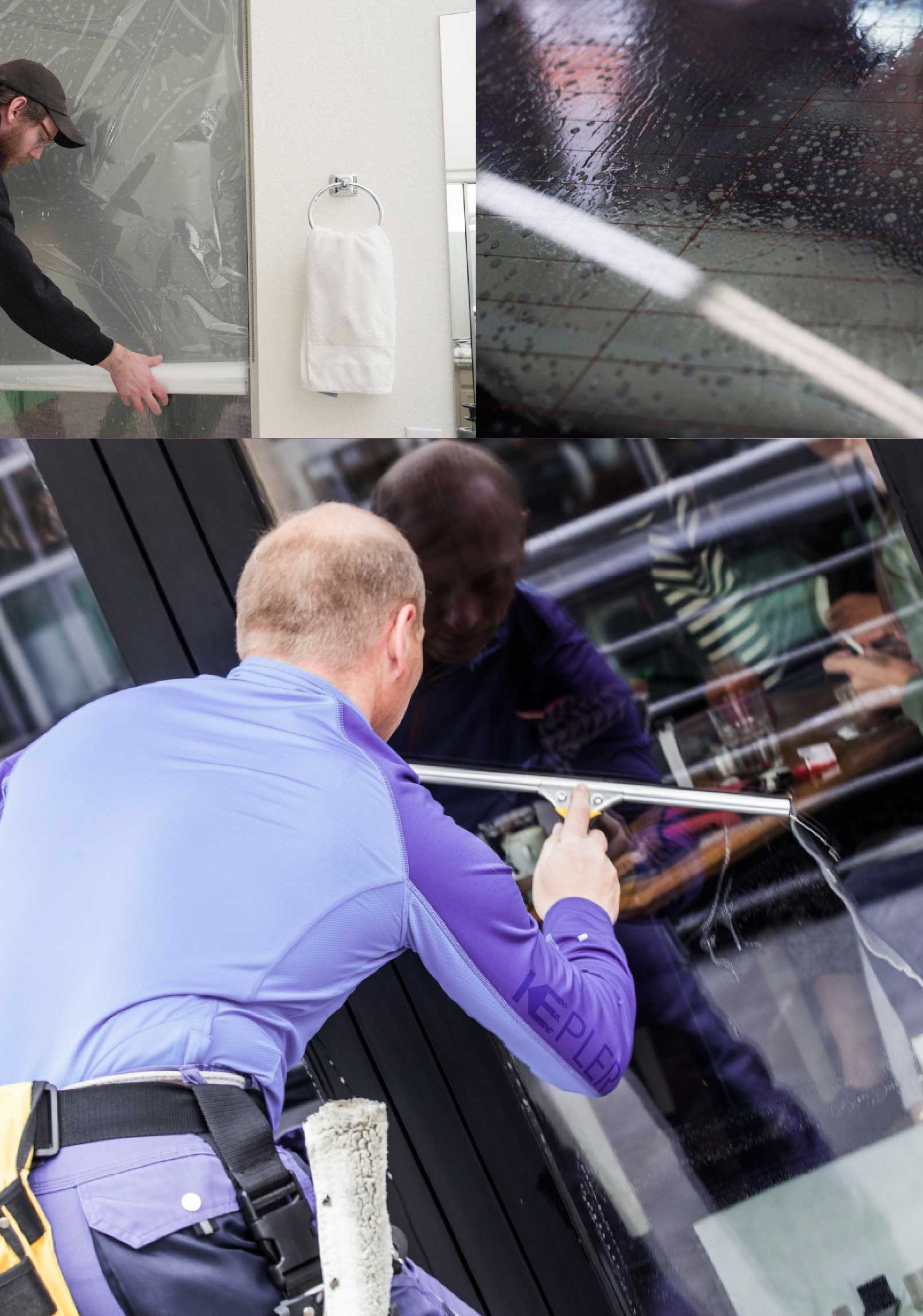 Kepler Skilled Applying Anti-Graffiti Window Film to a Queensbury Shop Front