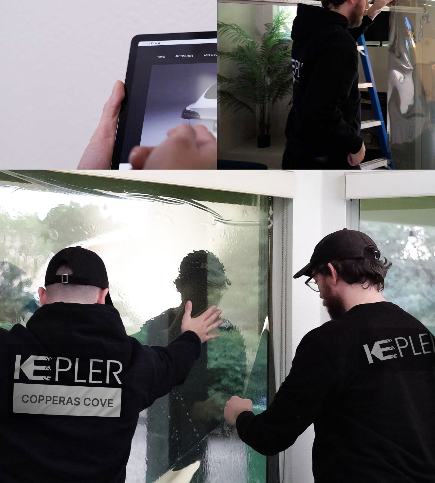 Expert Technician Fitting Ceramic Window Tint to Home in Copperas Cove