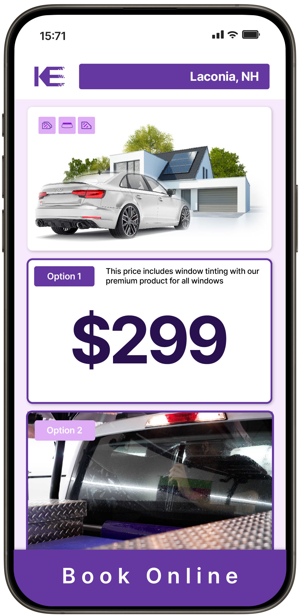 View Competitive Tesla Window Tinting Costs in Rochester, New Hampshire