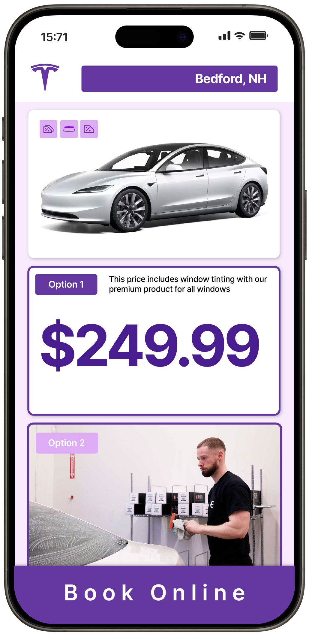 View Competitive Tesla Window Tinting Rates in Bedford, New Hampshire