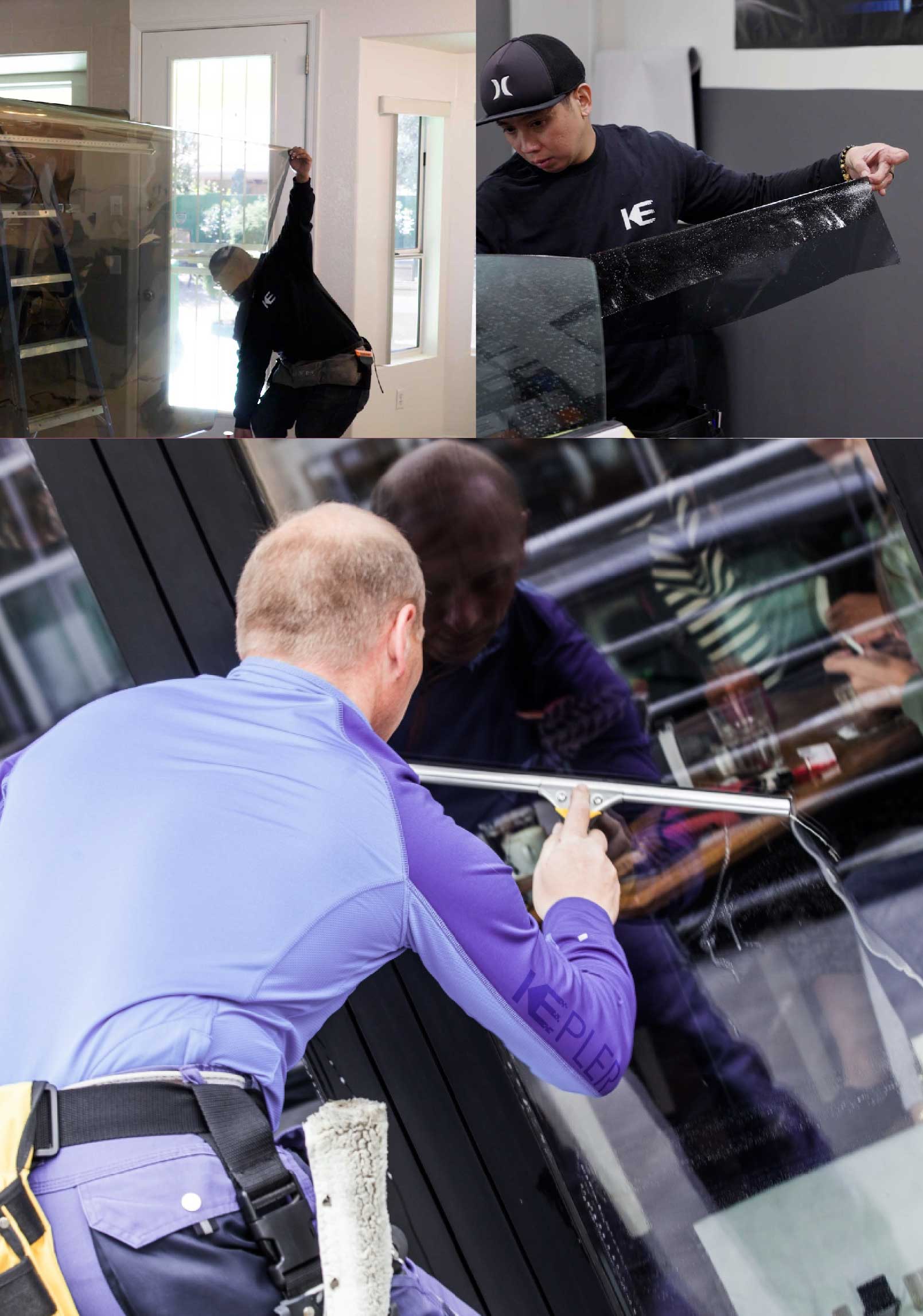Kepler Expert Applying Anti-Graffiti Window Film to a Zachary Shop Front
