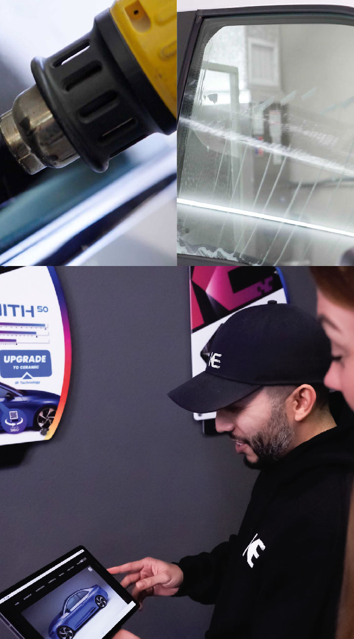 Kepler Dealer Showing Car Window Film Options to Customer in East Orange, New Jersey