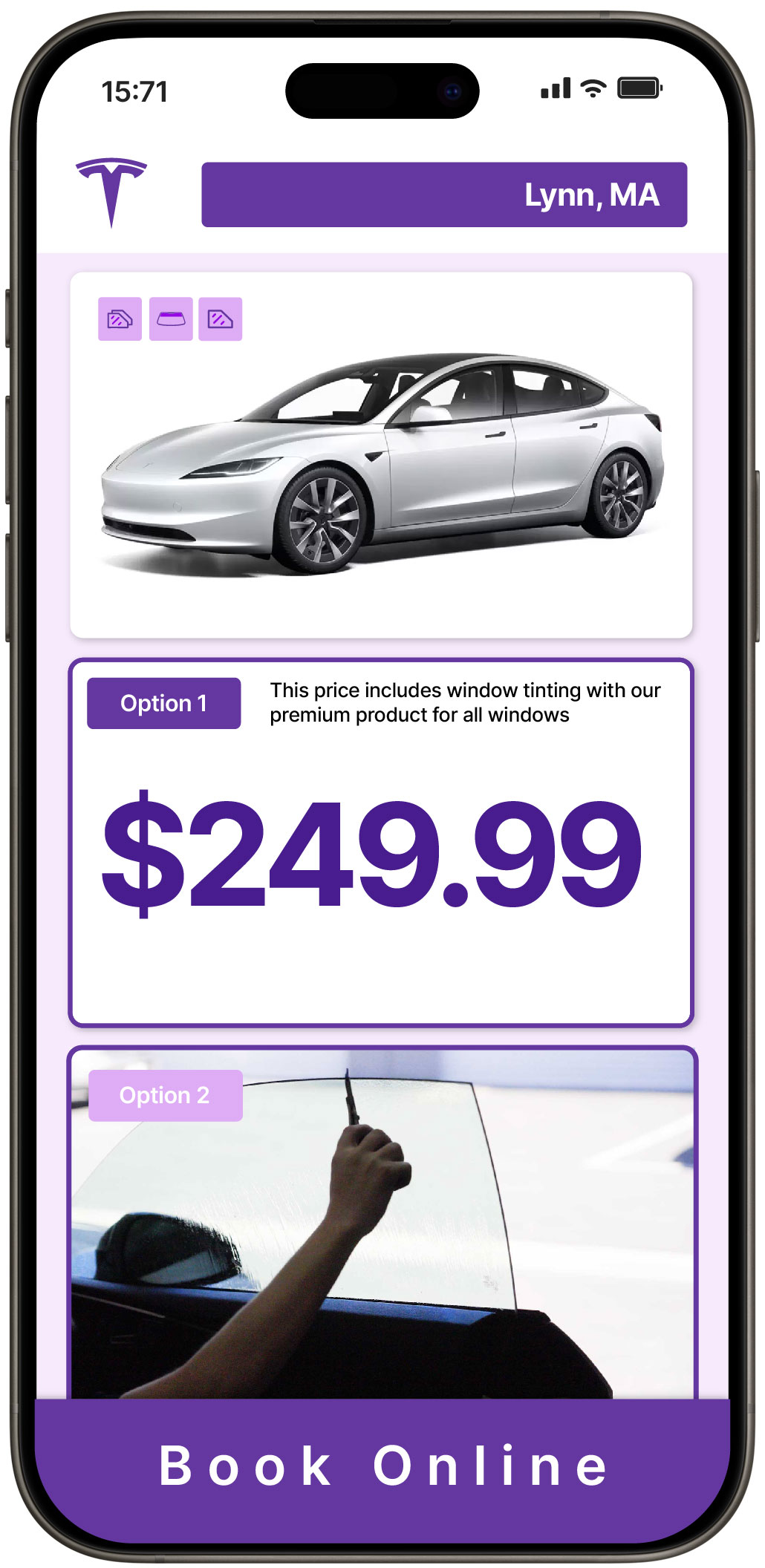 View Competitive Tesla Window Tinting Prices in Lynn, Massachusetts