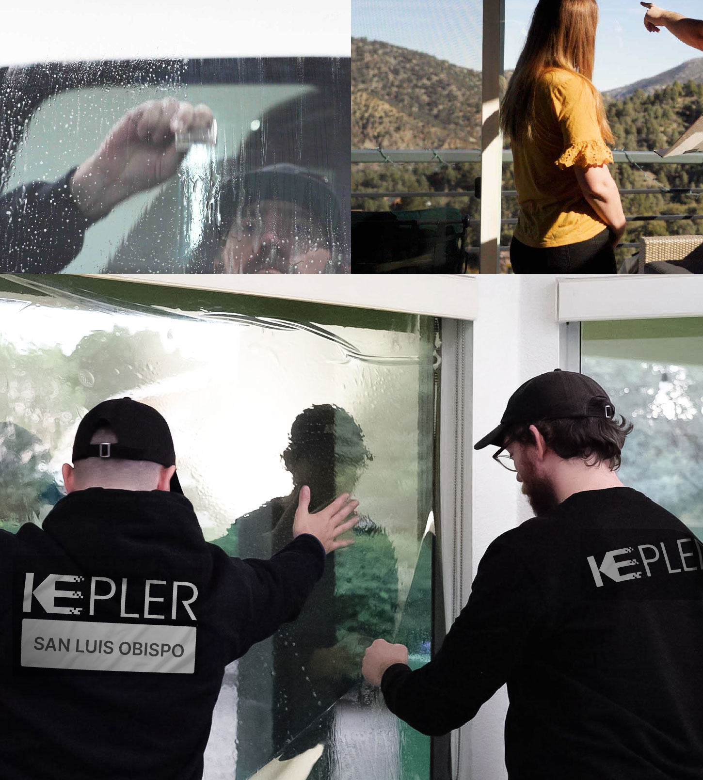 Kepler Technician Fitting High-tech Window Tint to Home in San Luis Obispo