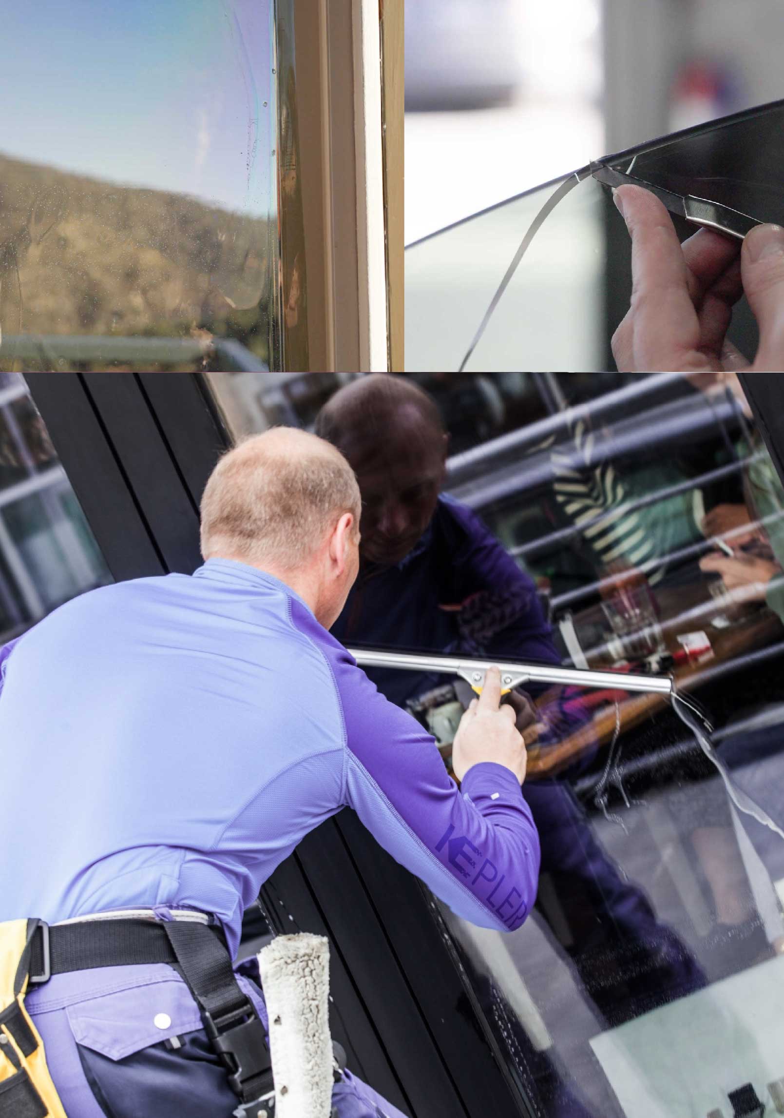 Kepler Professional Applying Anti-Graffiti Window Film to a Guilderland Shop Front