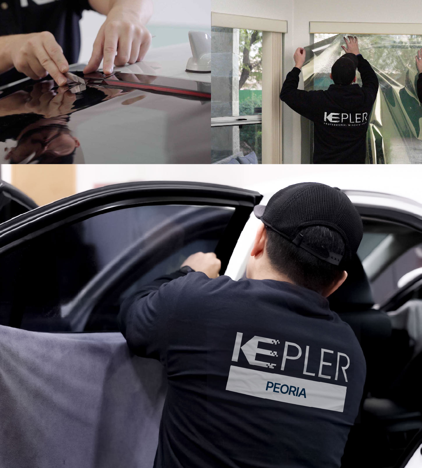 Automotive Window Tinting Expert Applying Film in Peoria, Arizona