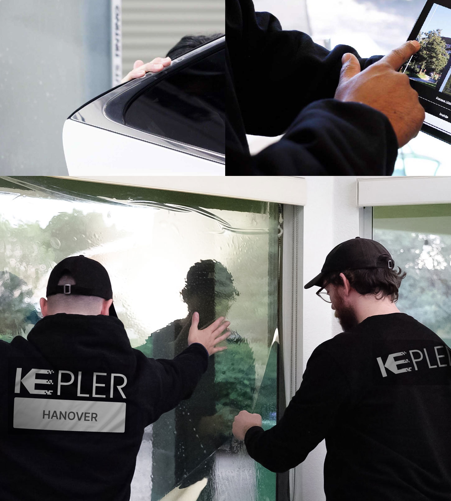 Kepler Technician Applying Advanced Window Tint to Home in Hanover