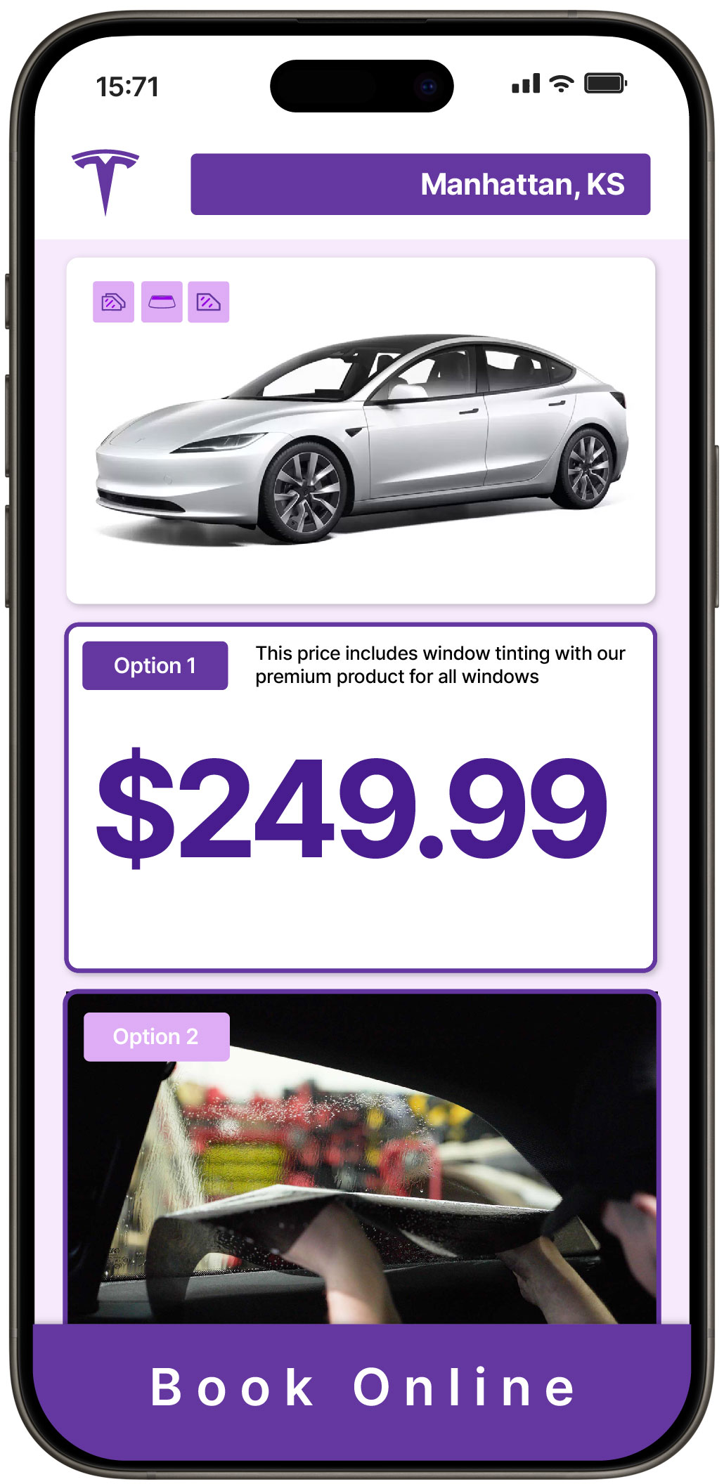 View Reasonable Tesla Window Tinting Costs in Manhattan, Kansas