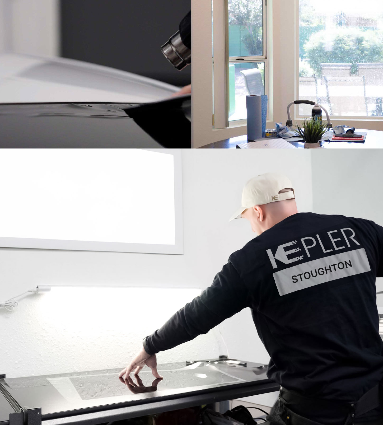 Window Tinting Specialist Cutting Film in Stoughton, Massachusetts