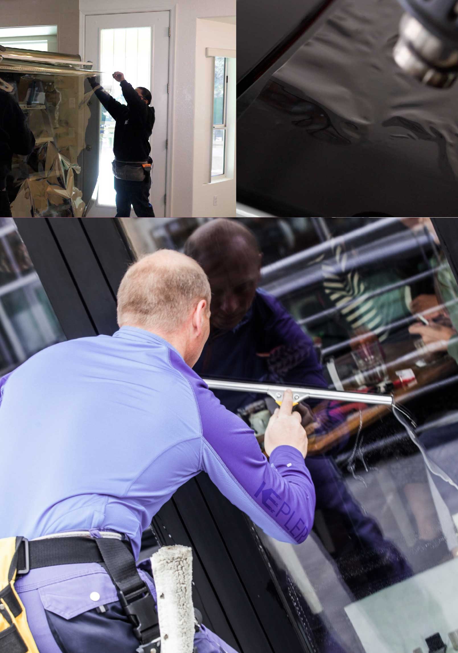Kepler Skilled Applying Anti-Graffiti Window Film to a Haverhill Shop Front