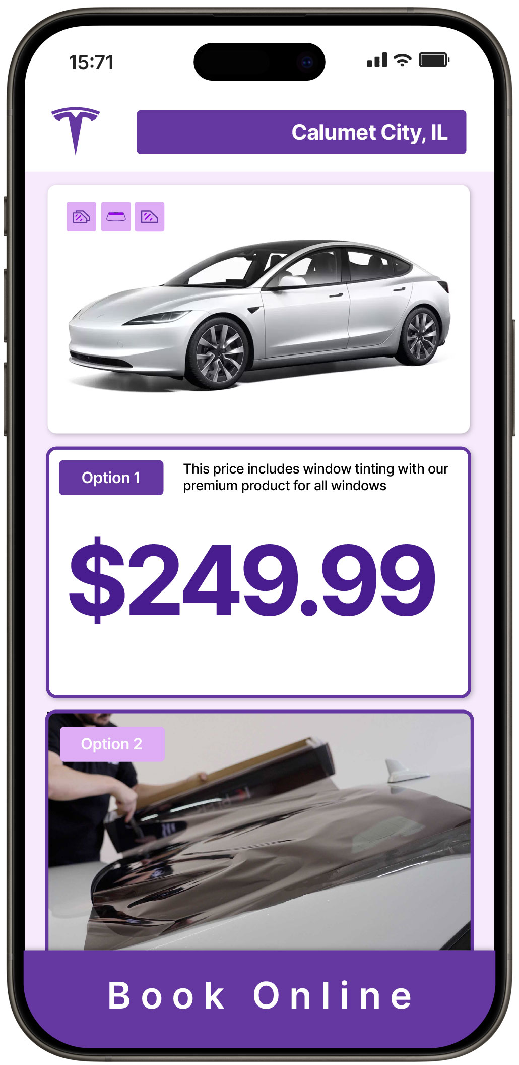 View Reasonable Tesla Window Tinting Costs in Calumet City, Illinois