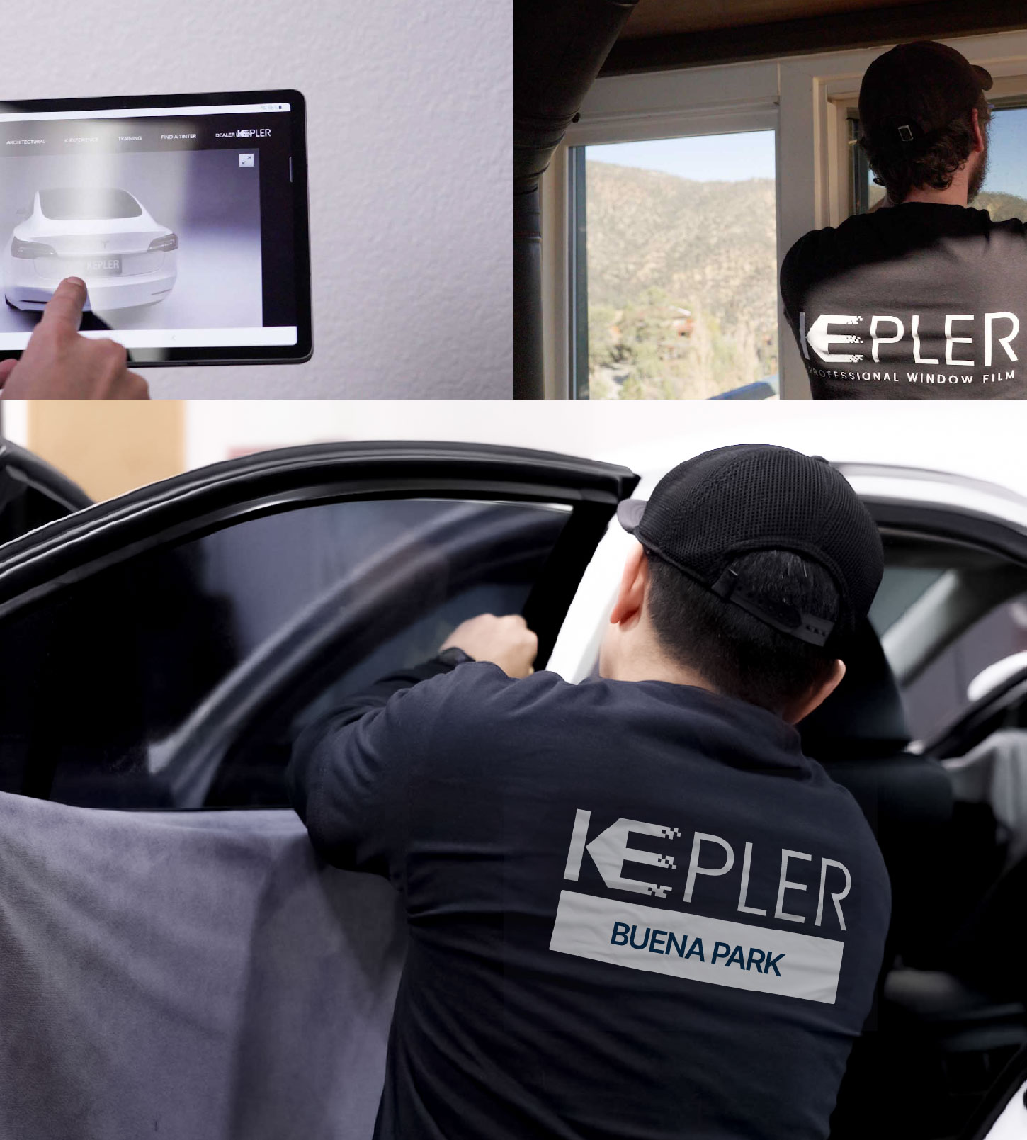 Automotive Window Tinting Expert Applying Film in Buena Park, California