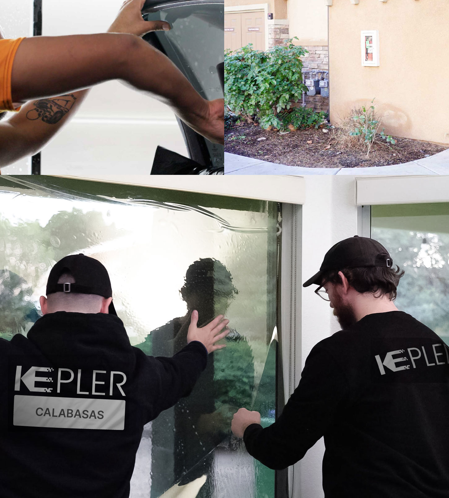 Kepler Technician Installing High-tech Window Tint to Home in Calabasas