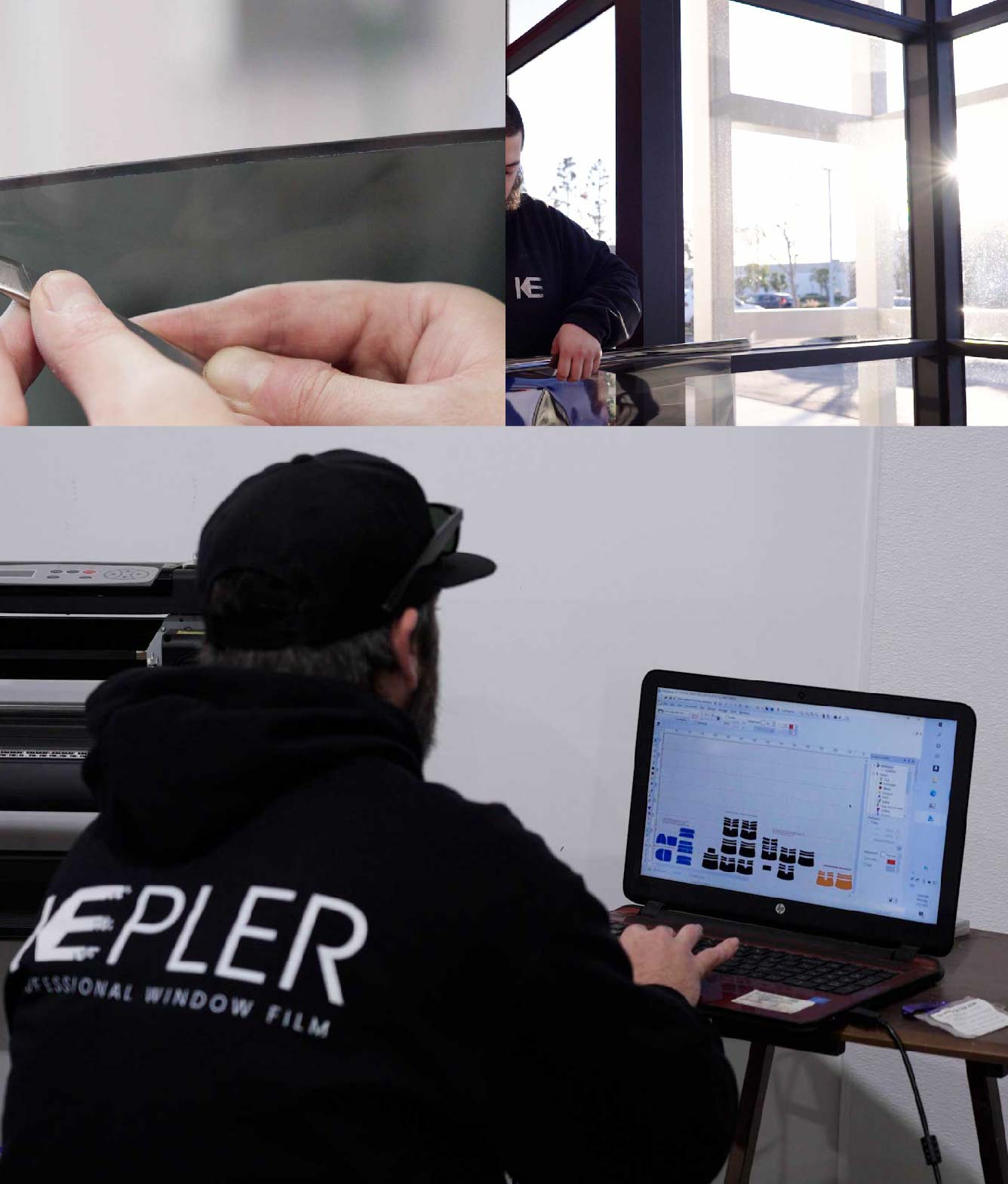 Ceramic Window Tinting Expert Cutting Film in Eagle Mountain, Utah