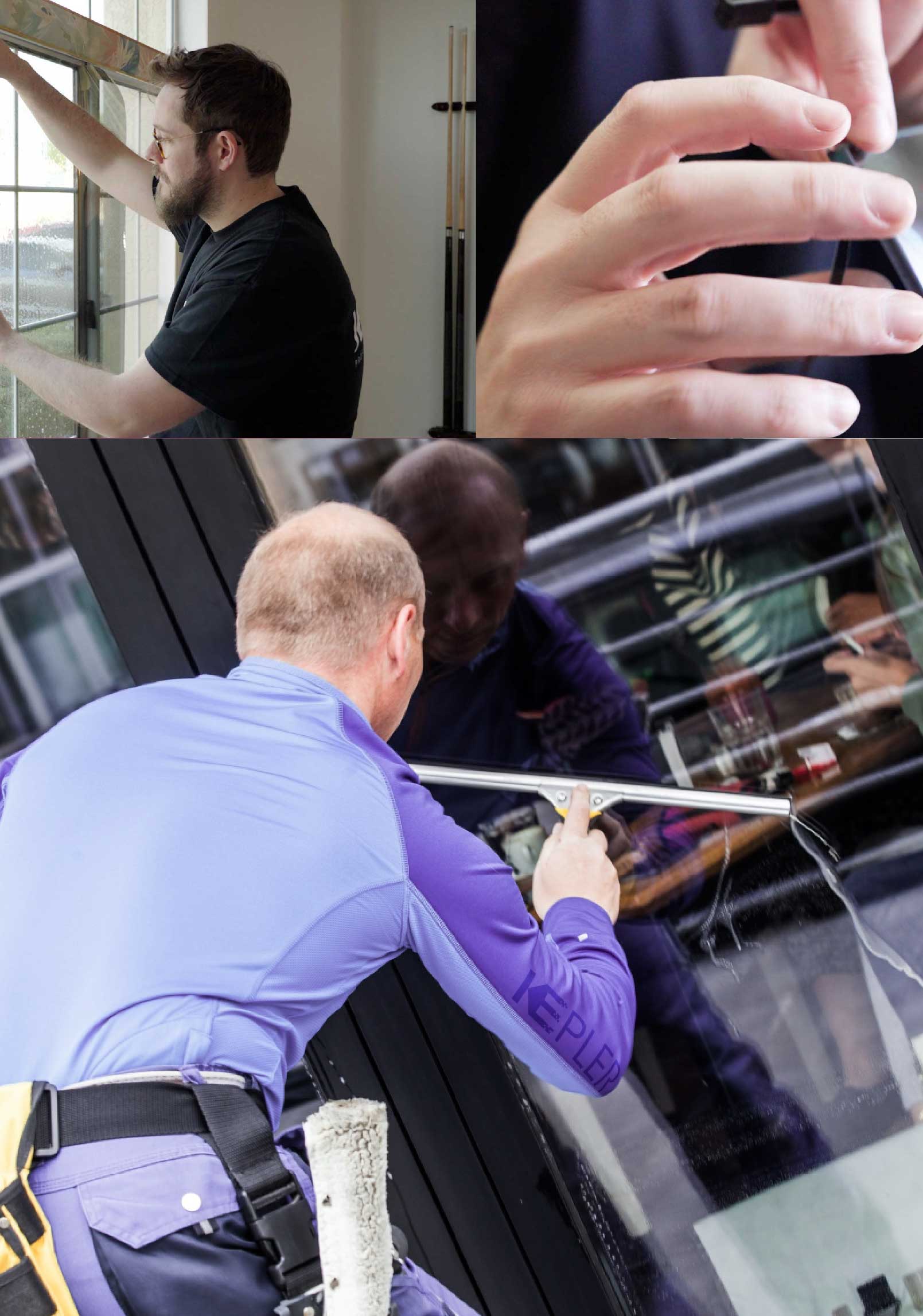 Kepler Expert Applying Anti-Graffiti Window Film to a La Palma Shop Front