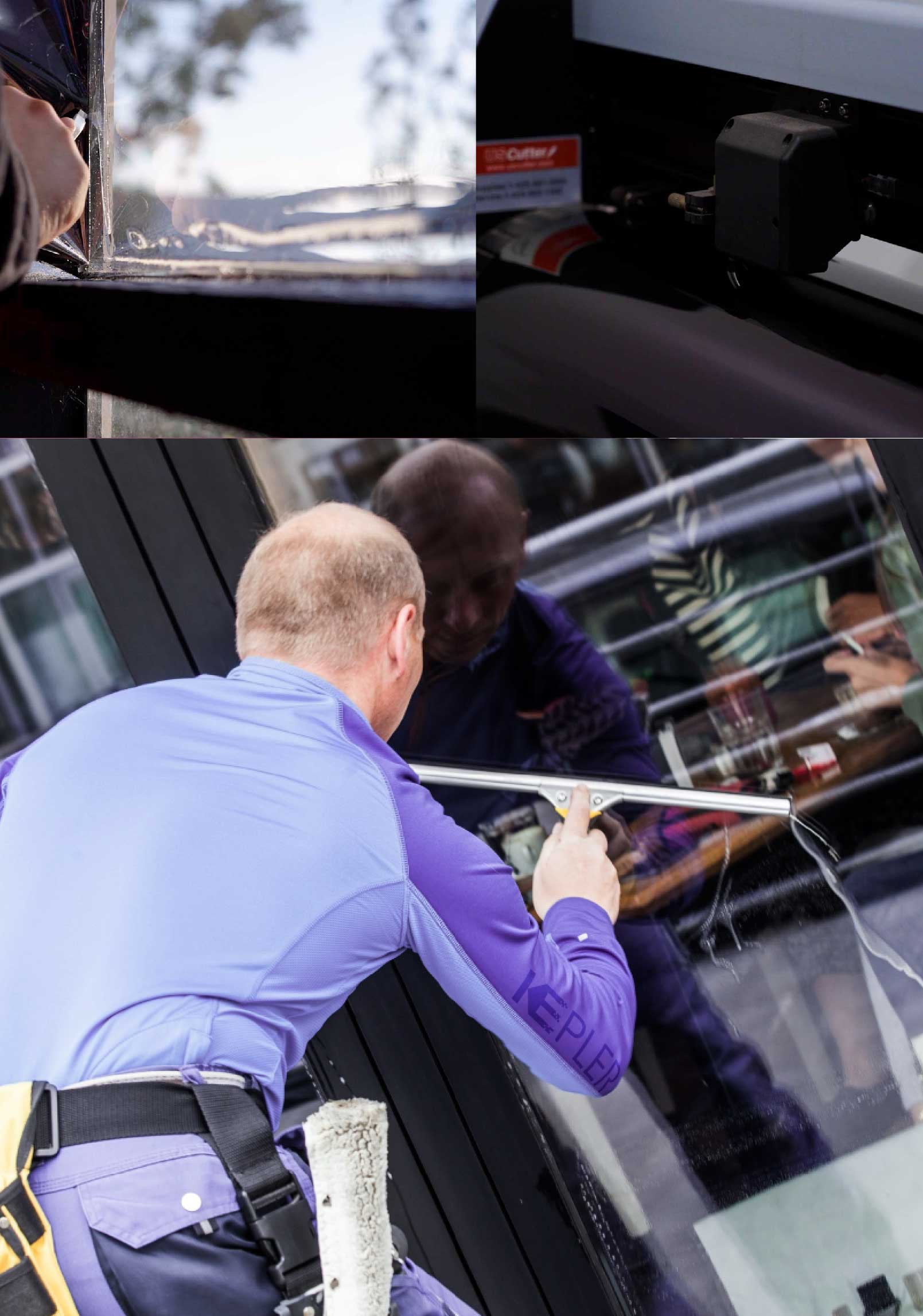 Kepler Professional Applying Anti-Graffiti Window Film to a Godfrey Shop Front