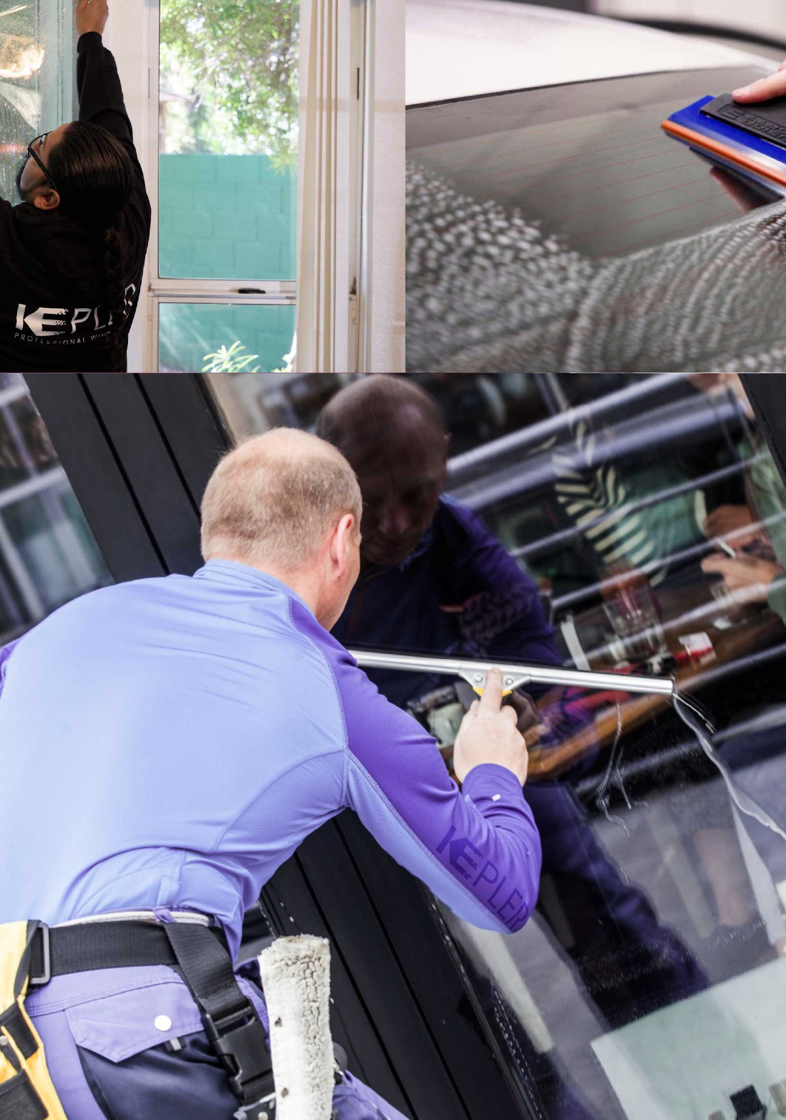 Kepler Skilled Applying Anti-Graffiti Window Film to a Fort Lee Shop Front