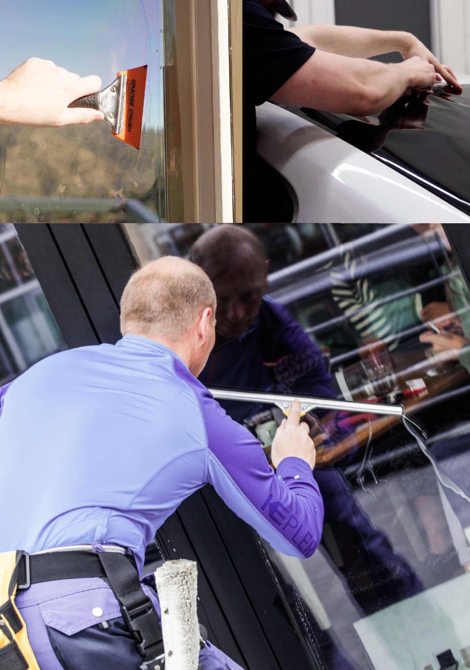 Kepler Skilled Applying Anti-Graffiti Window Film to a Garden City Shop Front