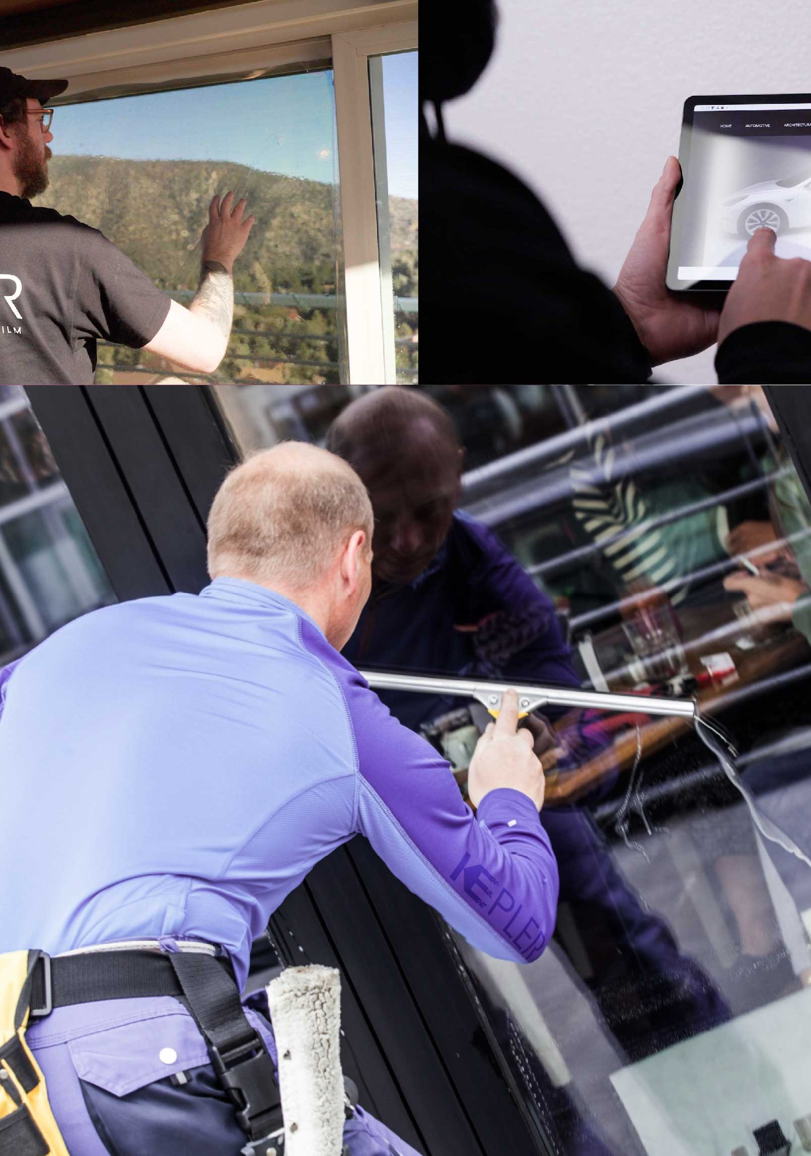 Kepler Professional Applying Anti-Graffiti Window Film to a Jamestown Shop Front