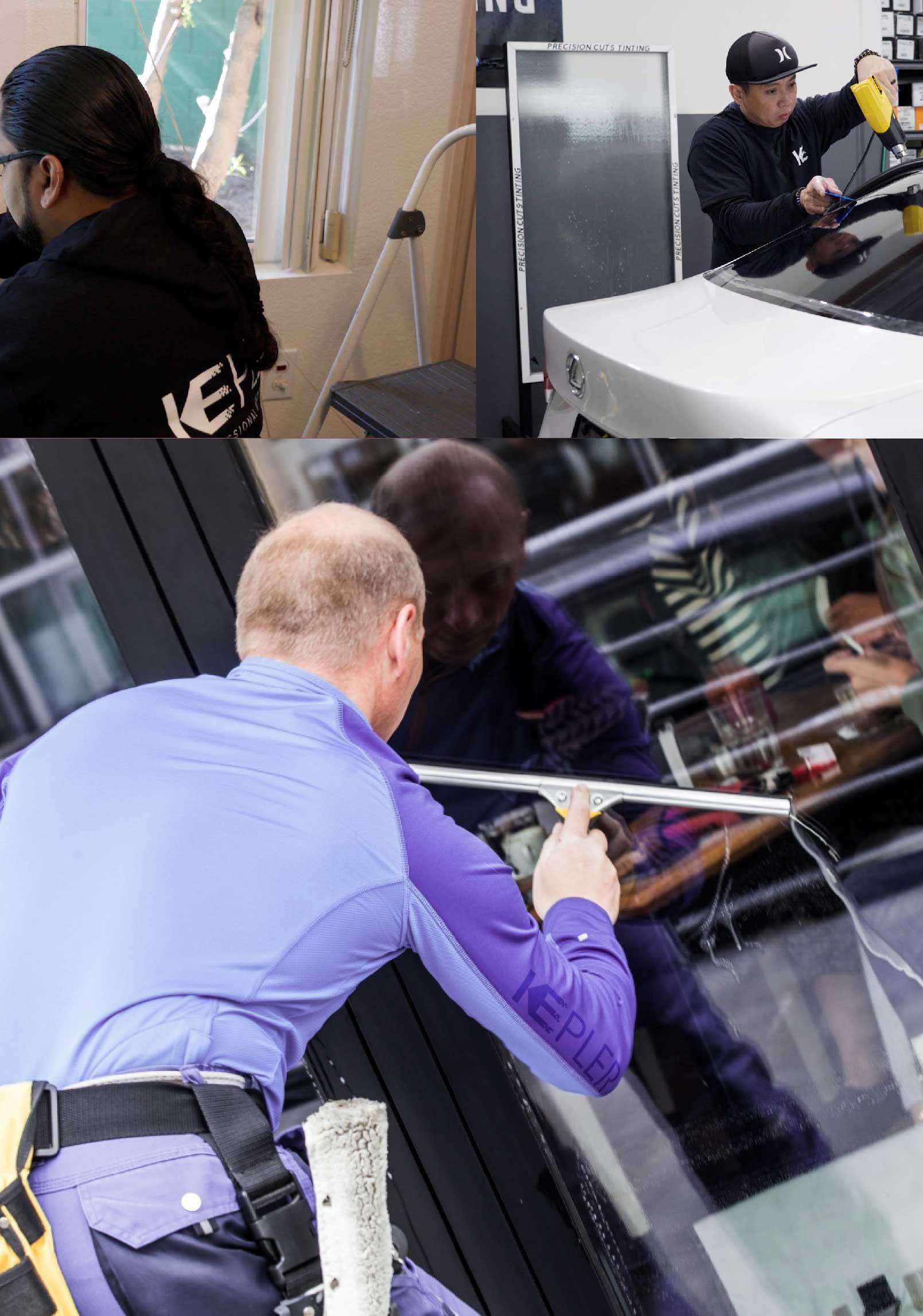 Kepler Expert Applying Anti-Graffiti Window Film to a Mercer Island Shop Front