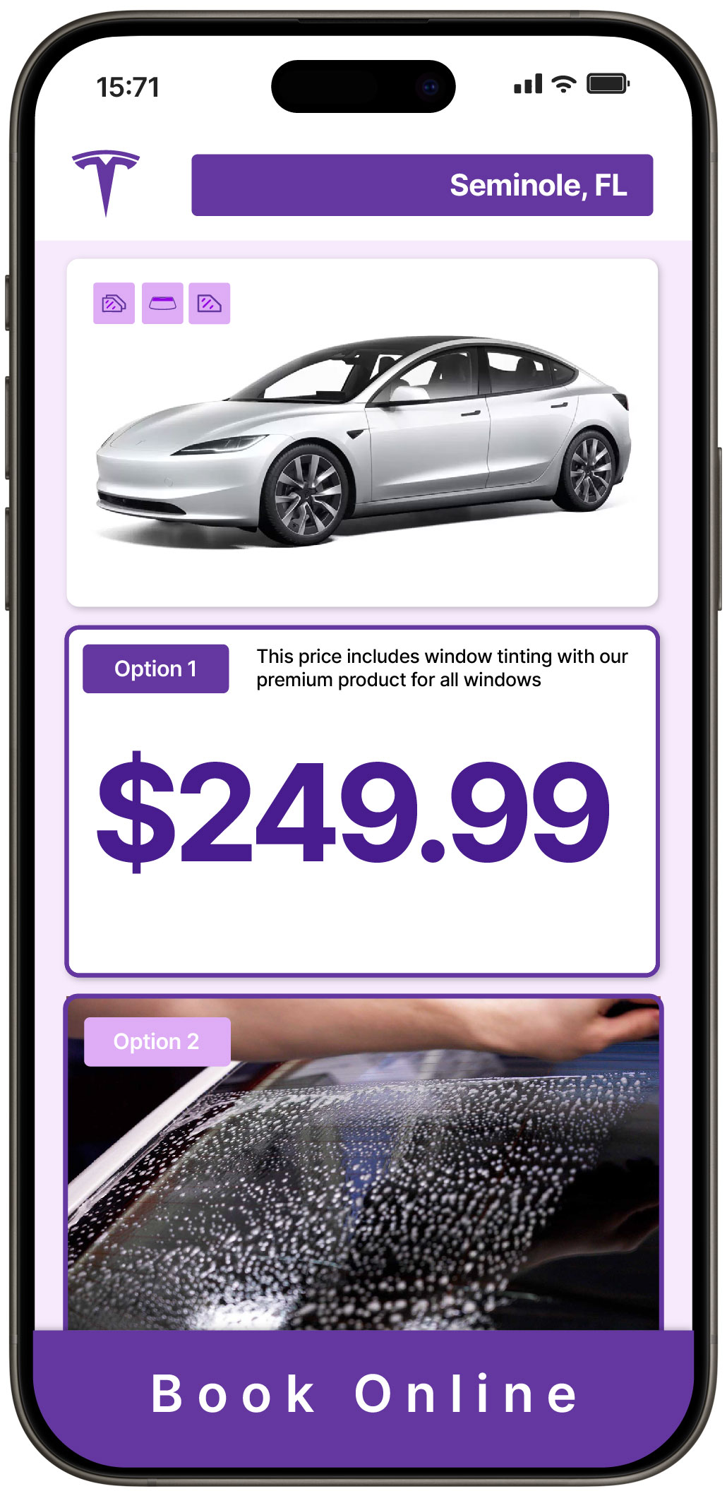 View Affordable Tesla Window Tinting Prices in Seminole, Florida