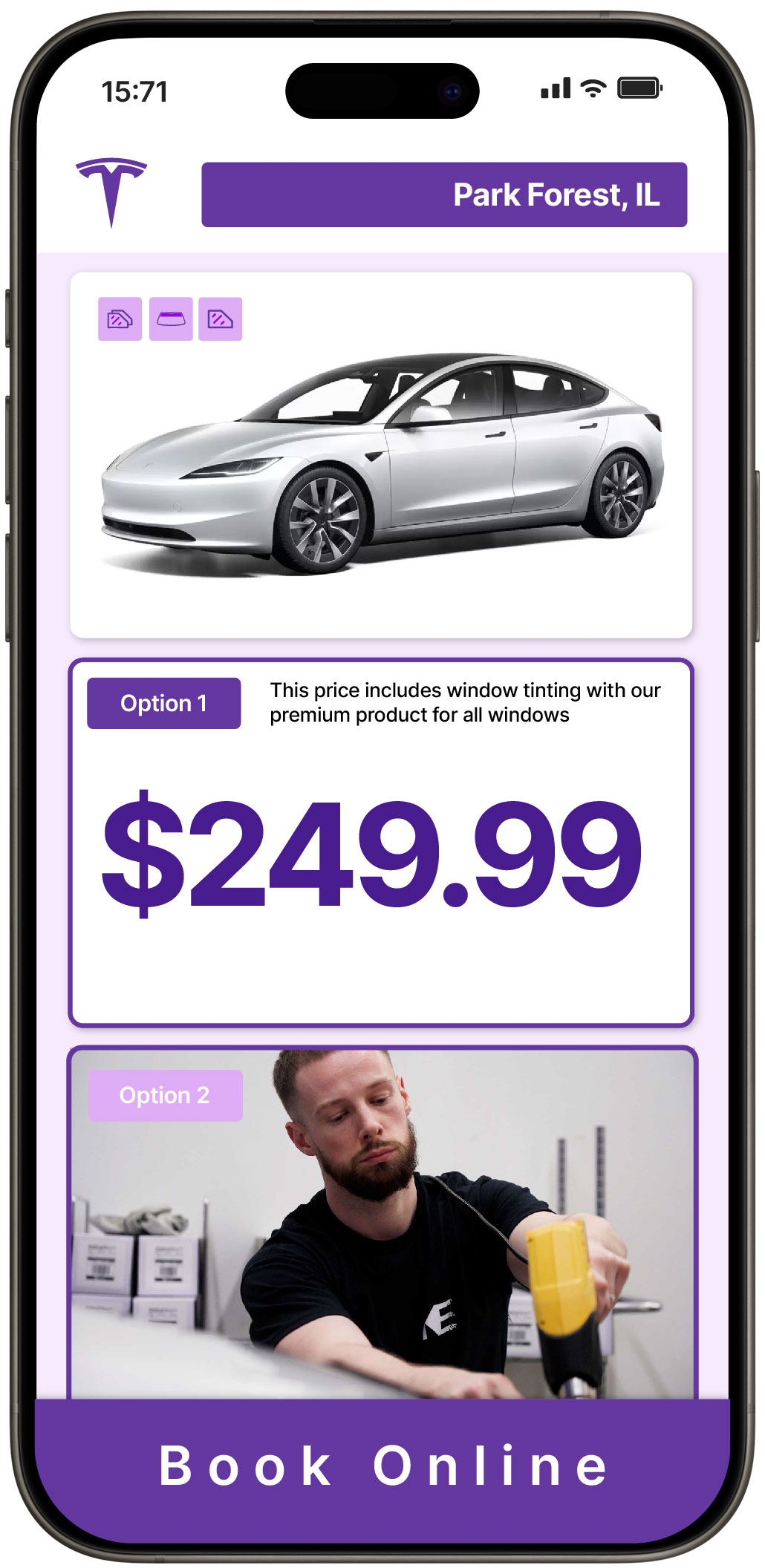 View Reasonable Tesla Window Tinting Costs in Park Forest, Illinois