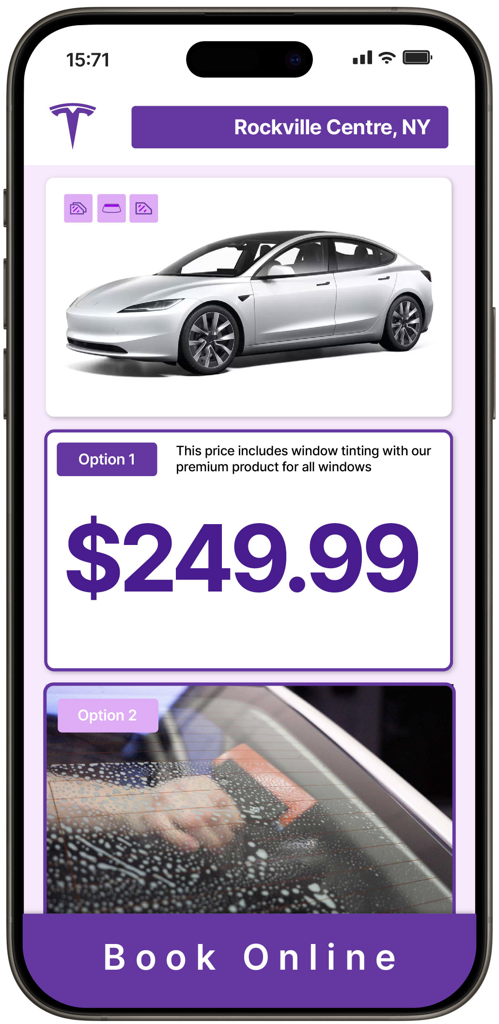 View Affordable Tesla Window Tinting Costs in Rockville Centre, New York