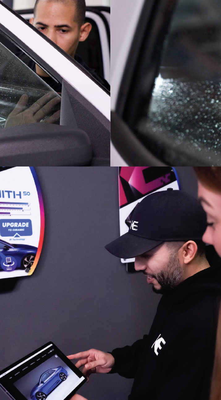 Kepler Dealer Showing Car Window Film Options to Customer in Cocoa, Florida