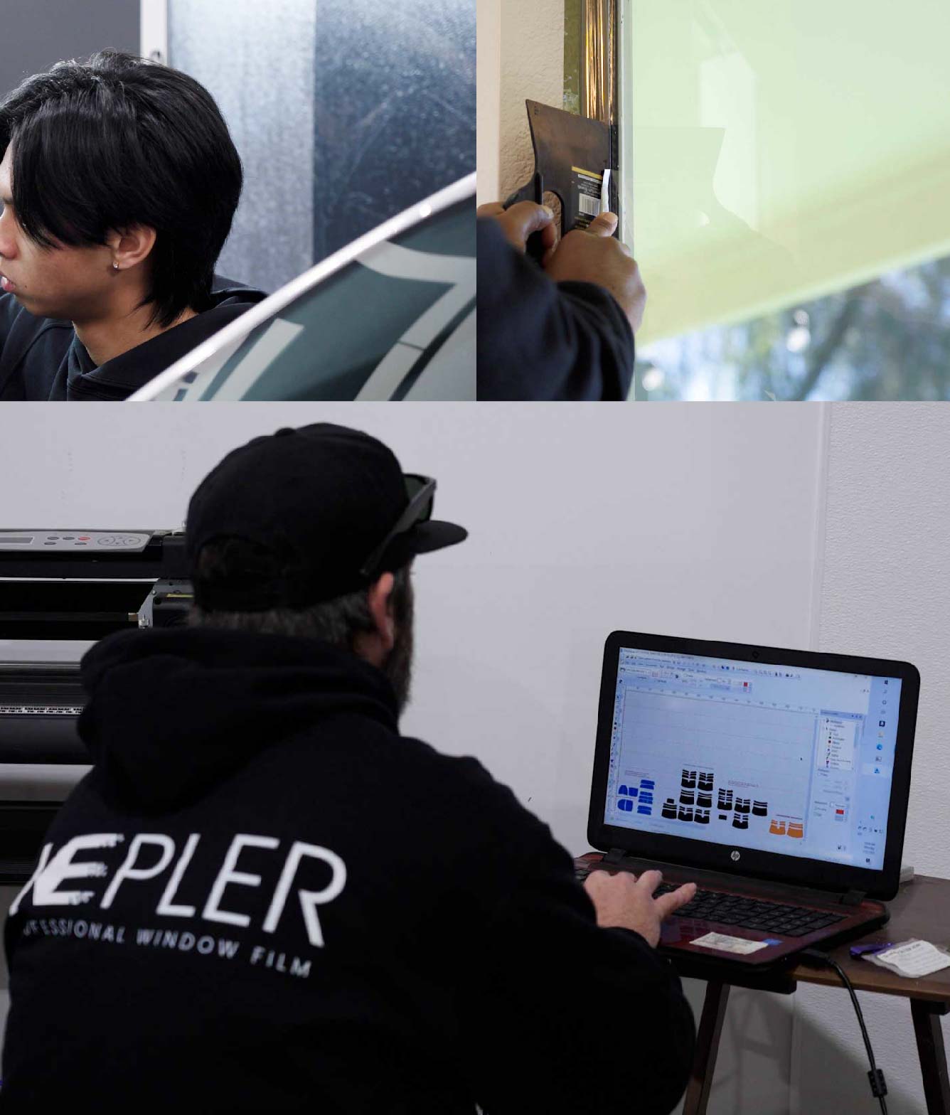 Ceramic Window Tinting Expert Cutting Film in Saratoga Springs, Utah