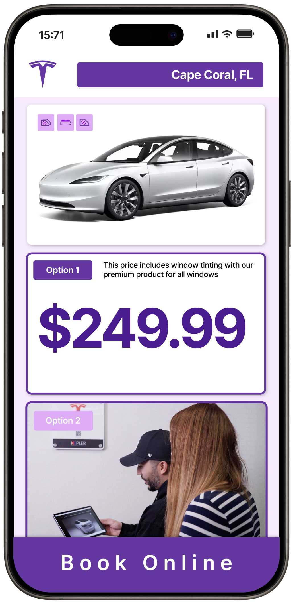 View Competitive Tesla Window Tinting Costs in Cape Coral, Florida