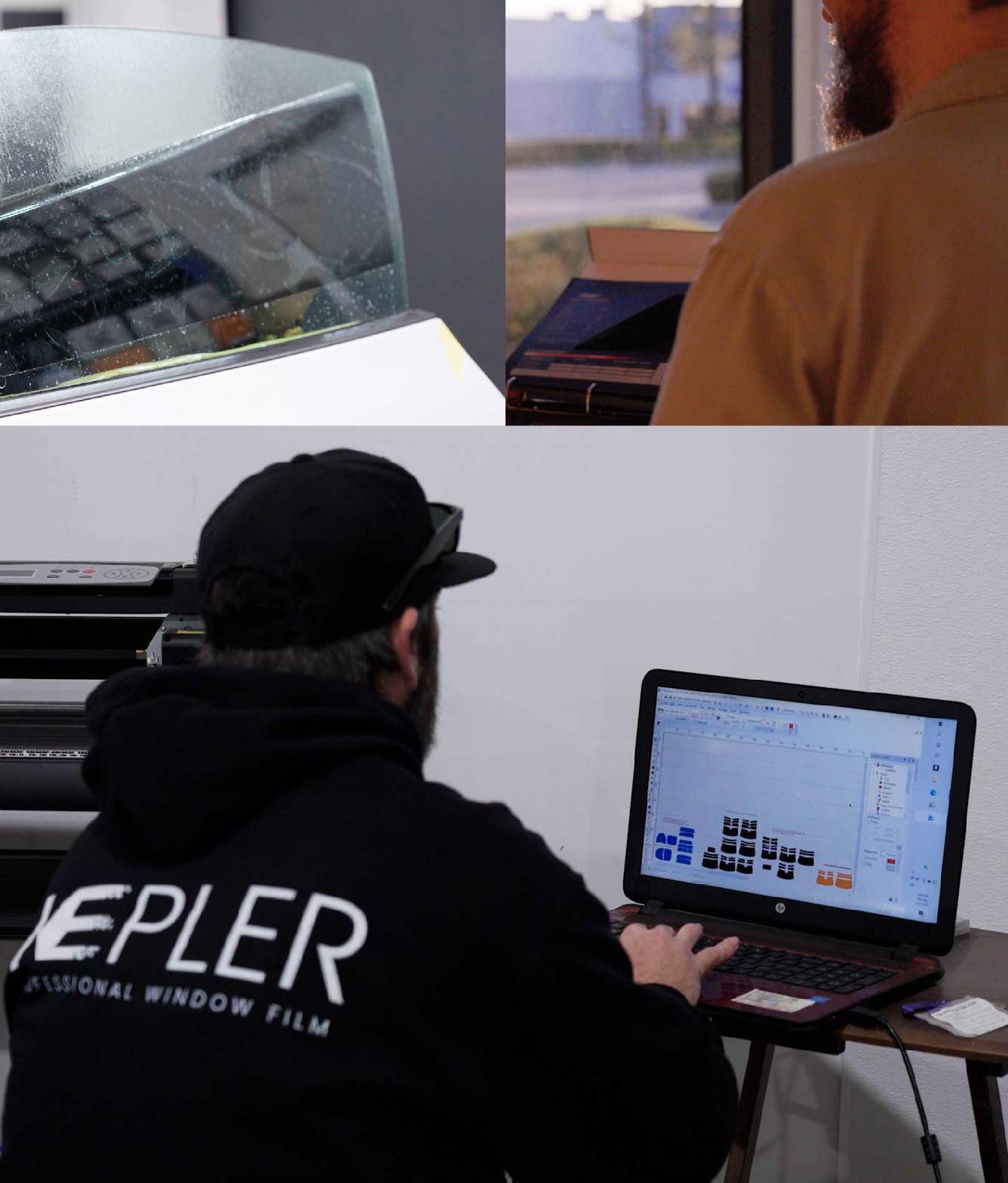 Ceramic Window Tinting Expert Cutting Film in Cottage Grove, Minnesota