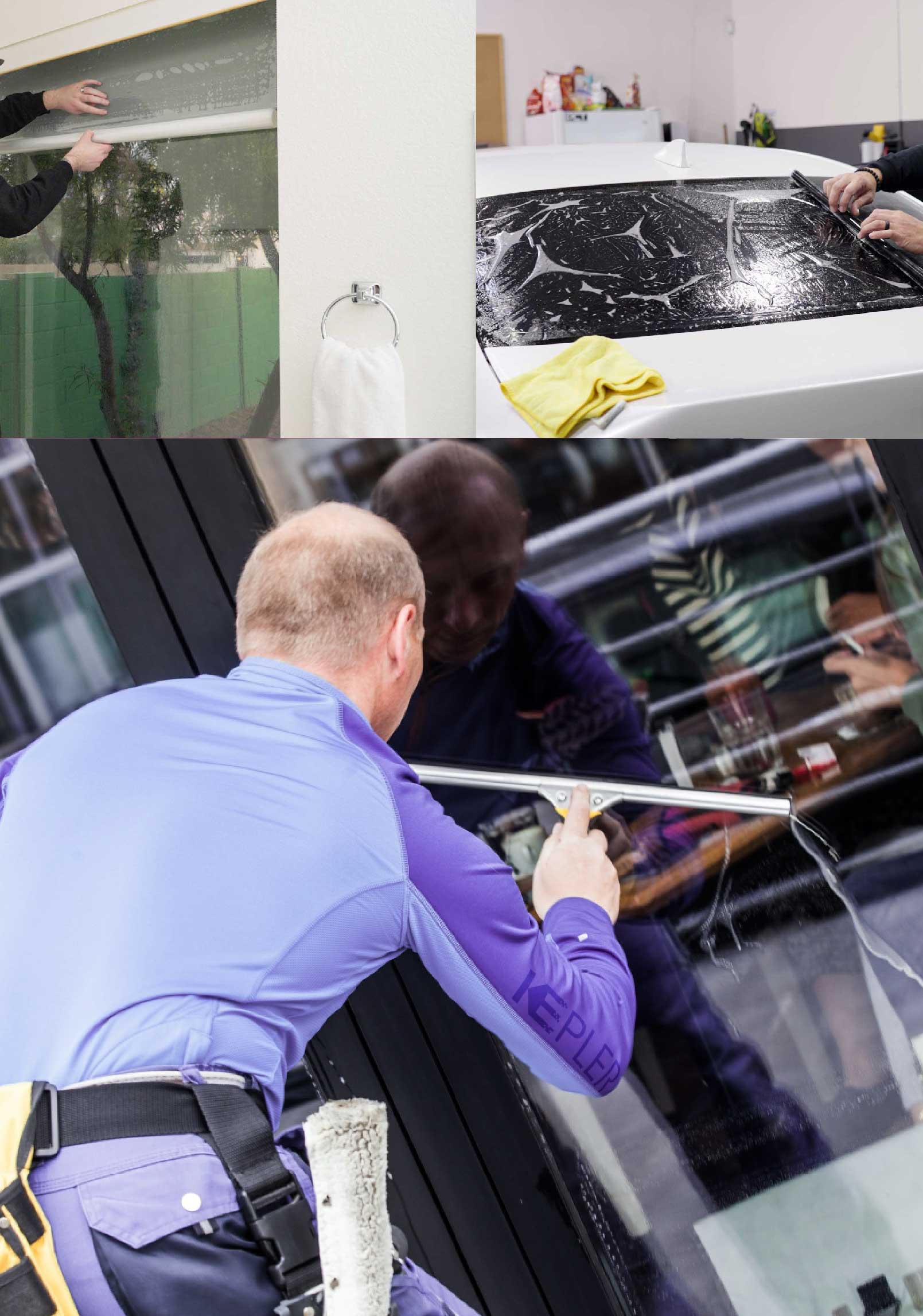 Kepler Expert Applying Anti-Graffiti Window Film to a Pinole Shop Front