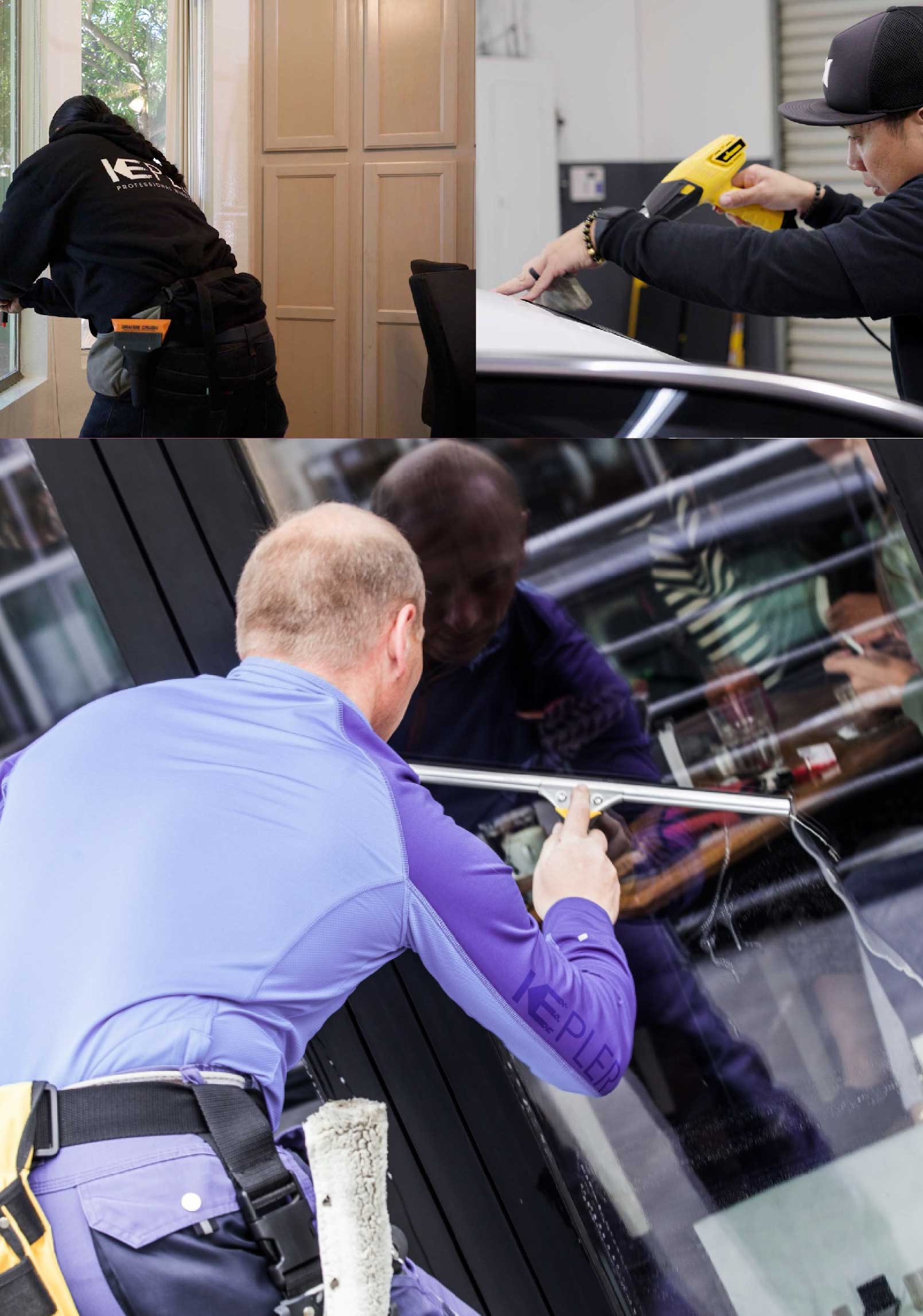 Kepler Professional Applying Anti-Graffiti Window Film to a New Bedford Shop Front