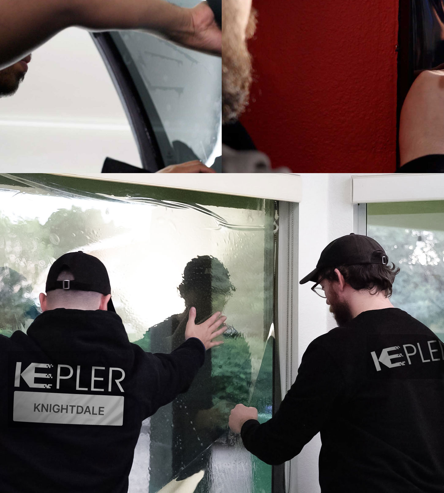 Kepler Technician Fitting Ceramic Window Tint to Home in Knightdale
