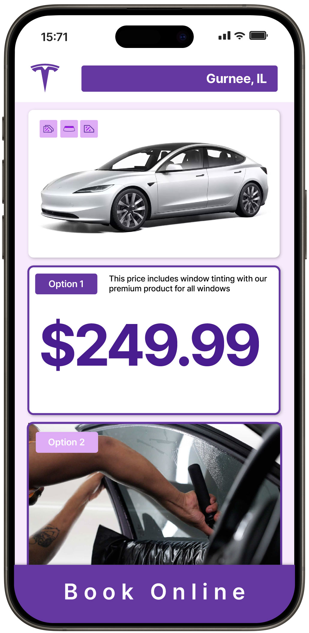 View Reasonable Tesla Window Tinting Prices in Gurnee, Illinois