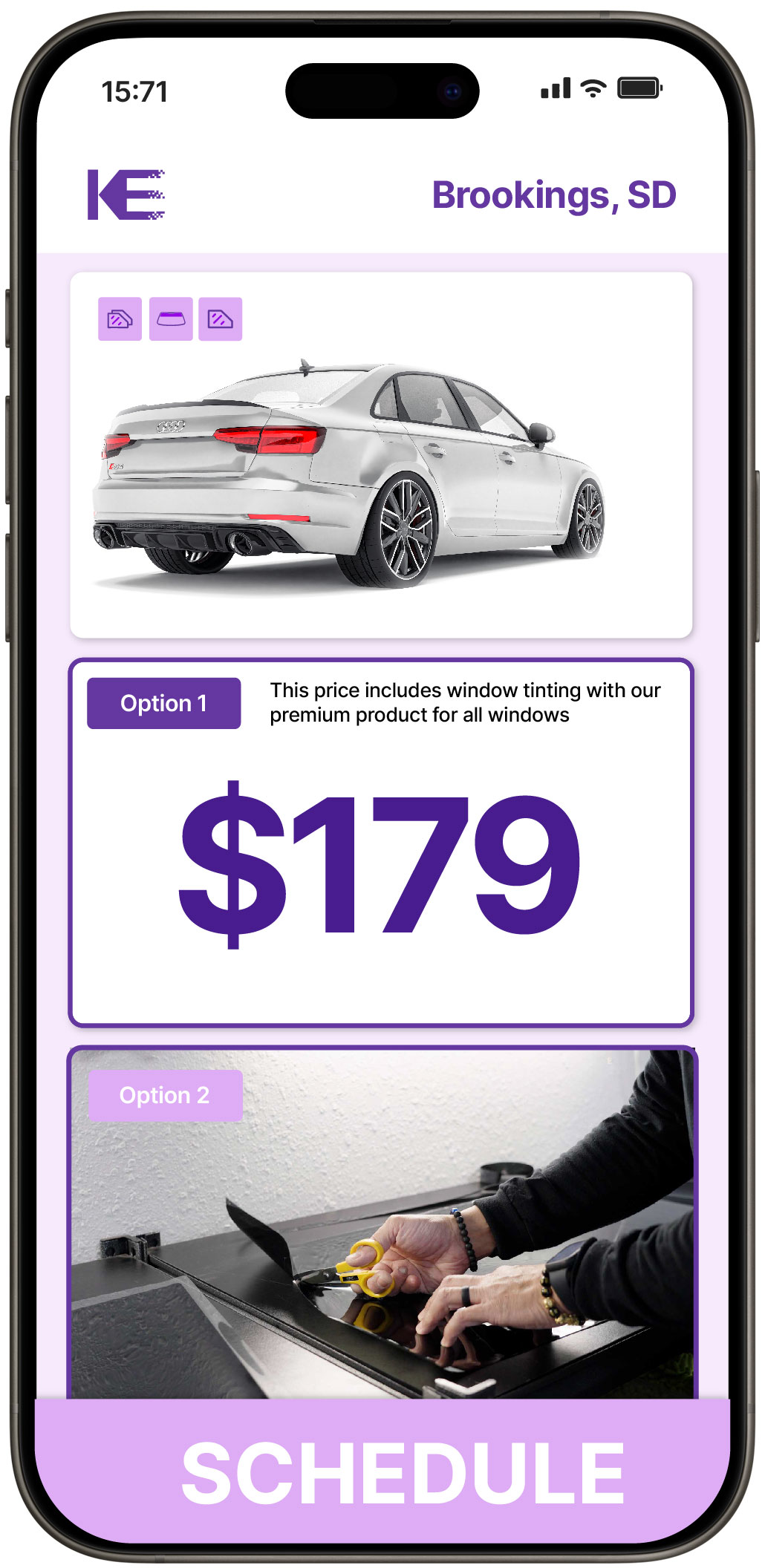 View Competitive Car Window Tinting Prices in Brookings, South Dakota