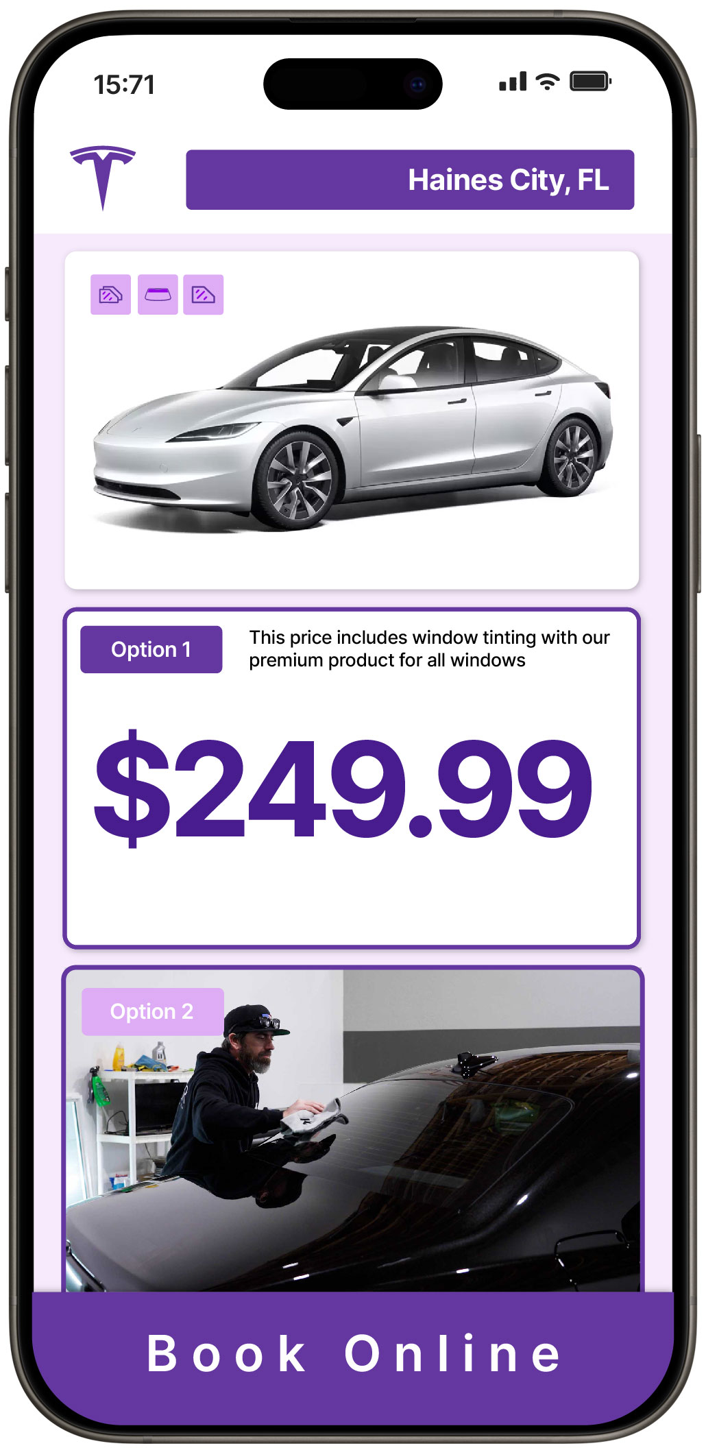 View Competitive Tesla Window Tinting Rates in Haines City, Florida