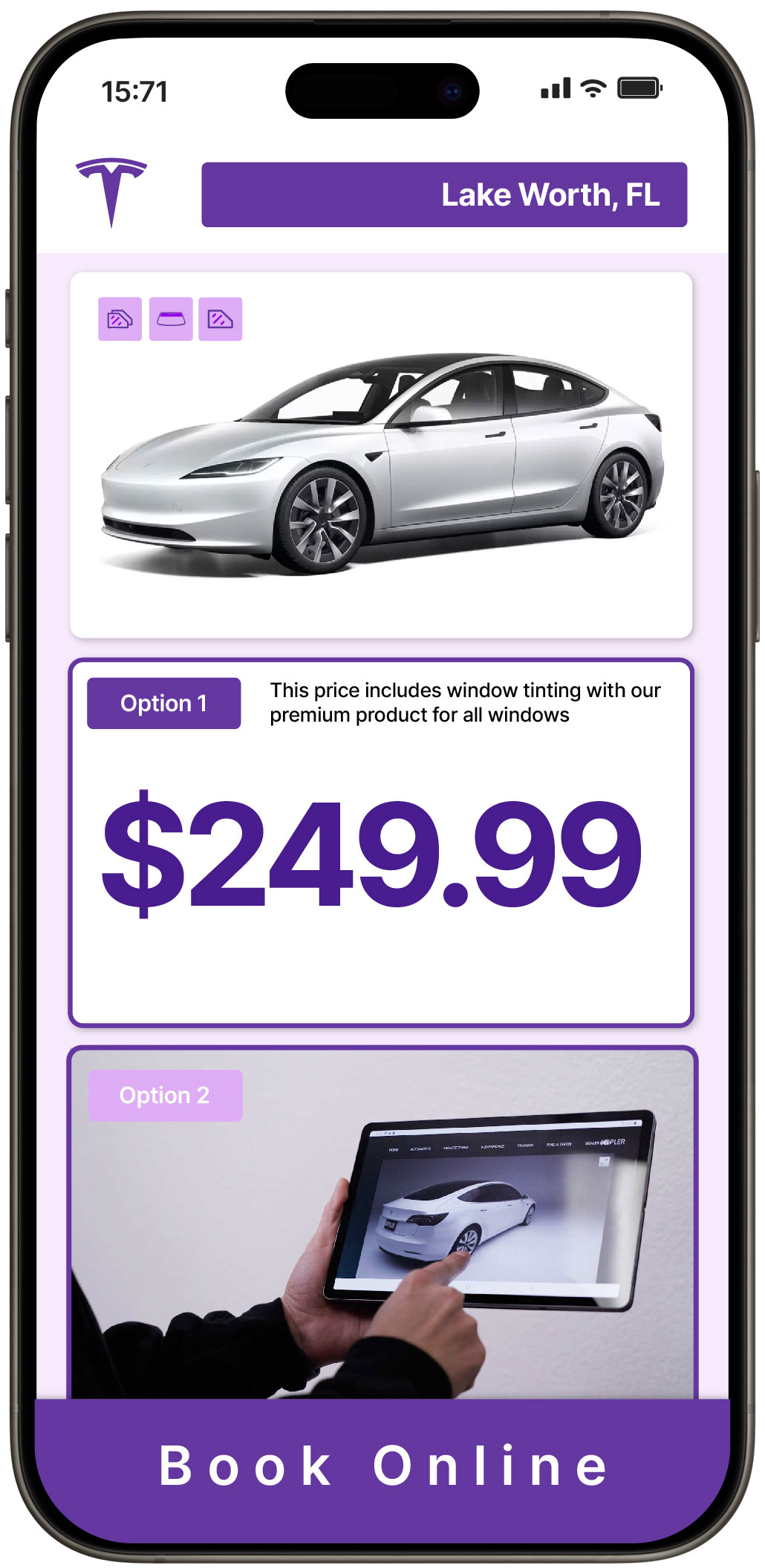 View Affordable Tesla Window Tinting Costs in Lake Worth, Florida