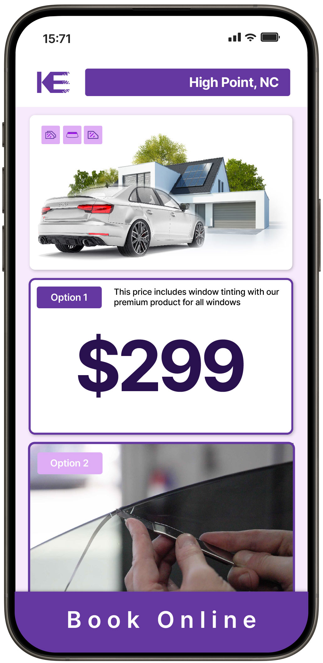 View Competitive Tesla Window Tinting Costs in Morrisville, North Carolina
