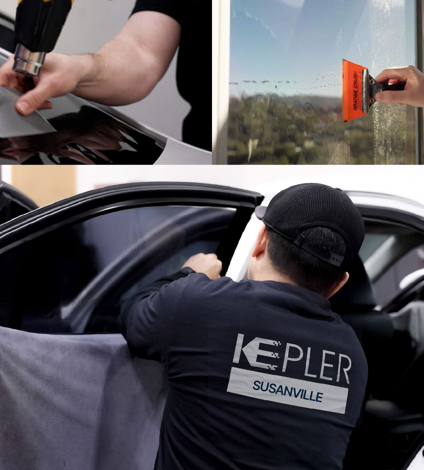 Automotive Window Tinting Expert Applying Film in Susanville, California