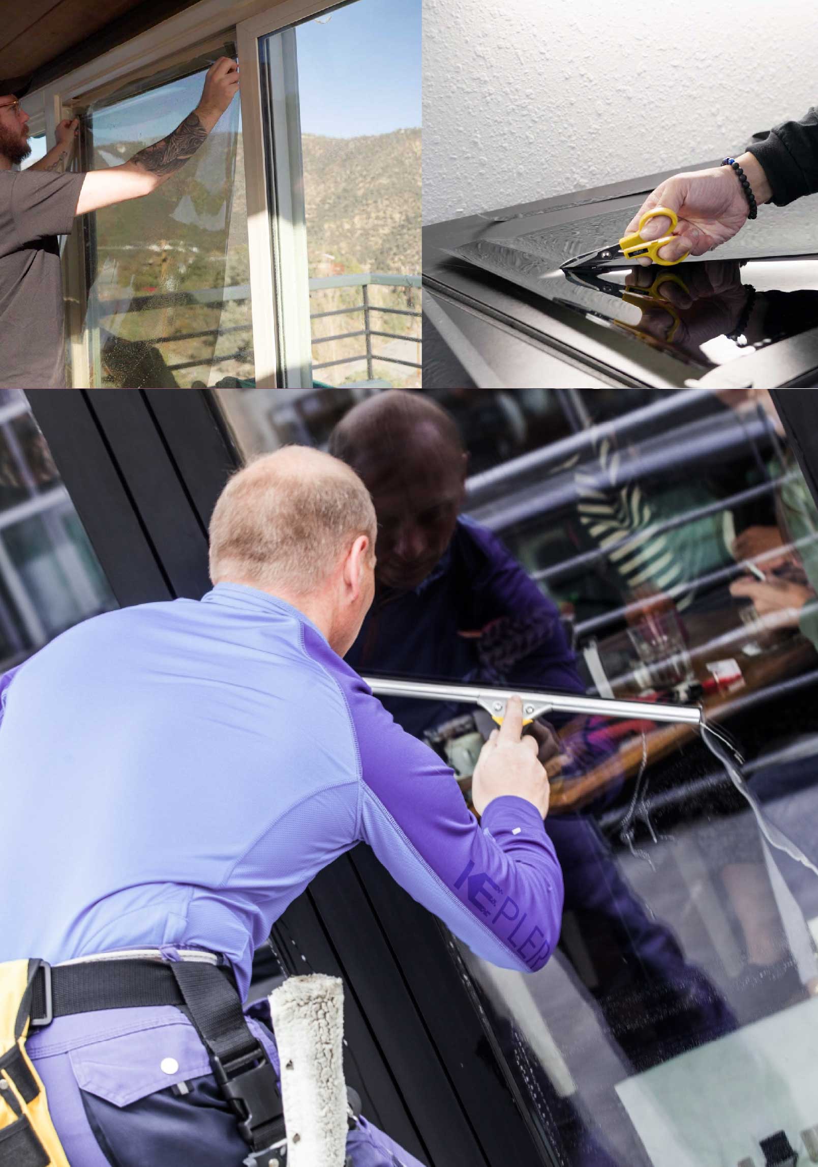 Kepler Professional Applying Anti-Graffiti Window Film to a Prairie Village Shop Front