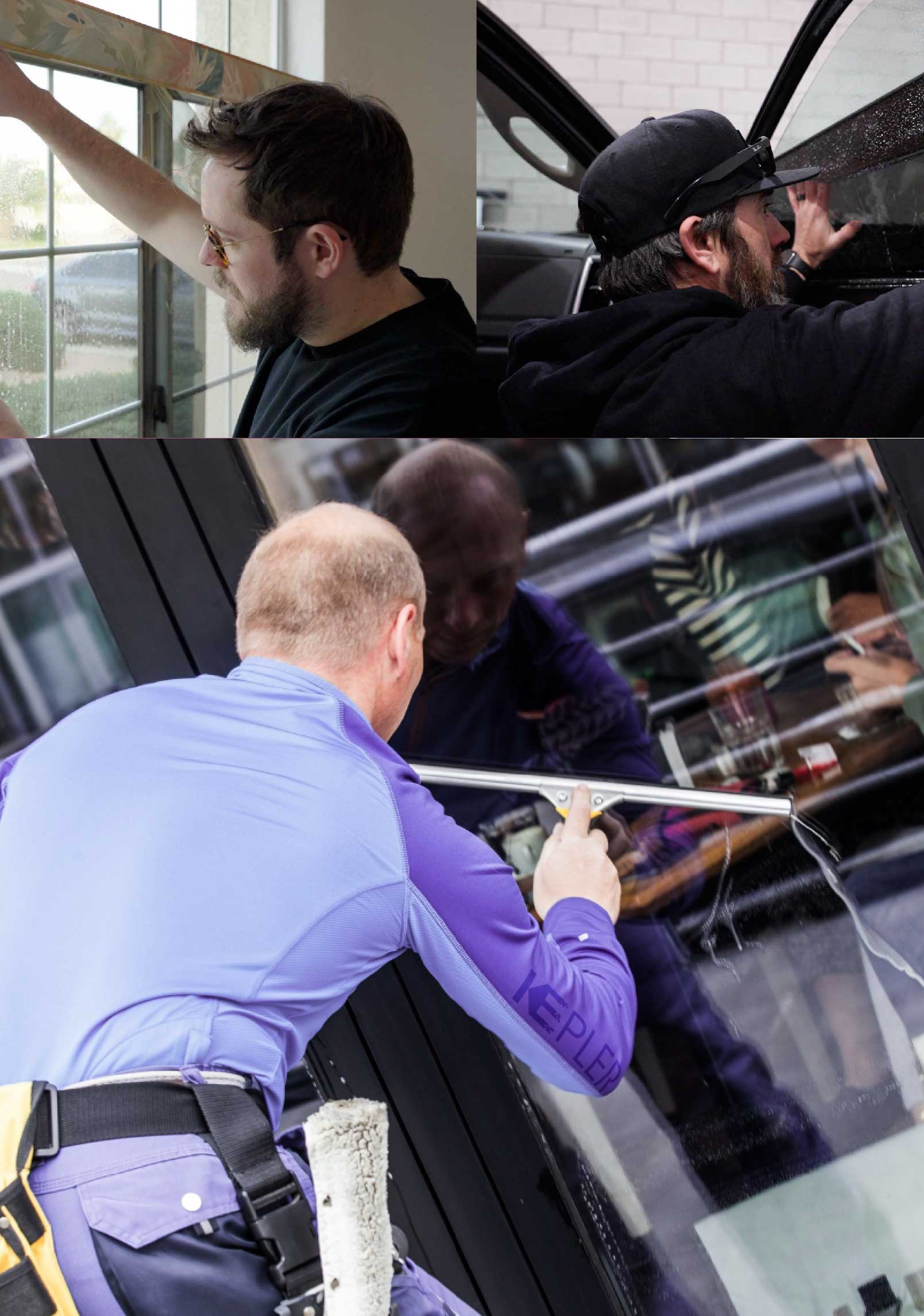 Kepler Skilled Applying Anti-Graffiti Window Film to a Arlington Shop Front