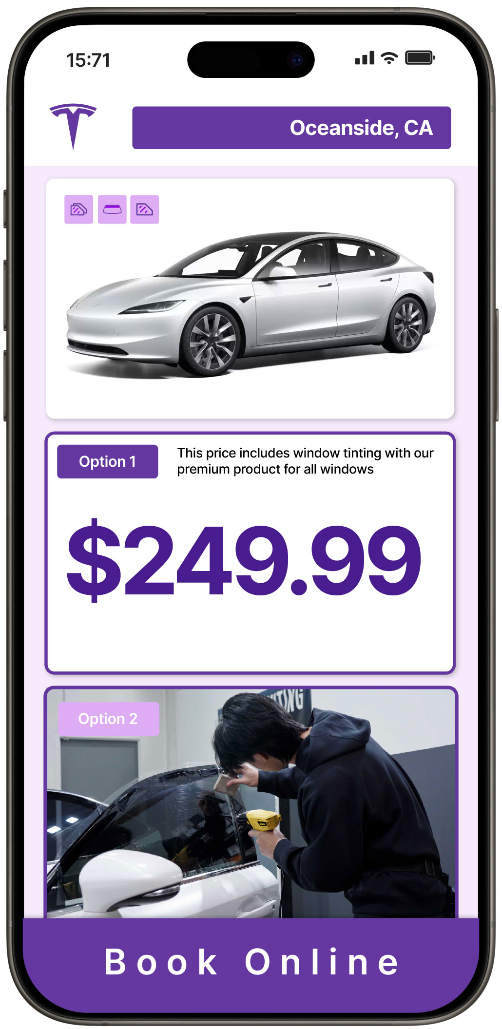 View Affordable Tesla Window Tinting Costs in Oceanside, California