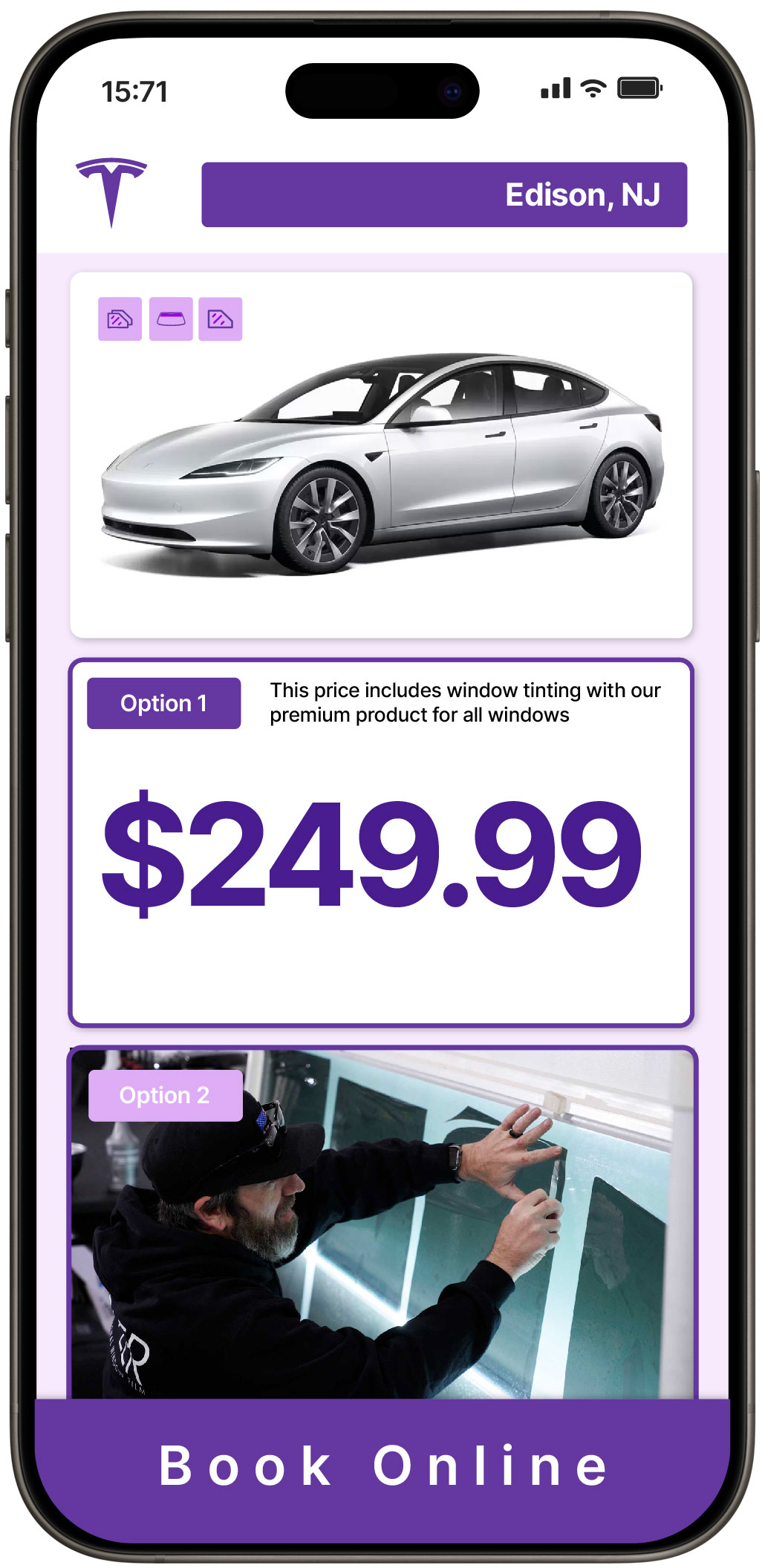 View Affordable Tesla Window Tinting Rates in Edison, New Jersey