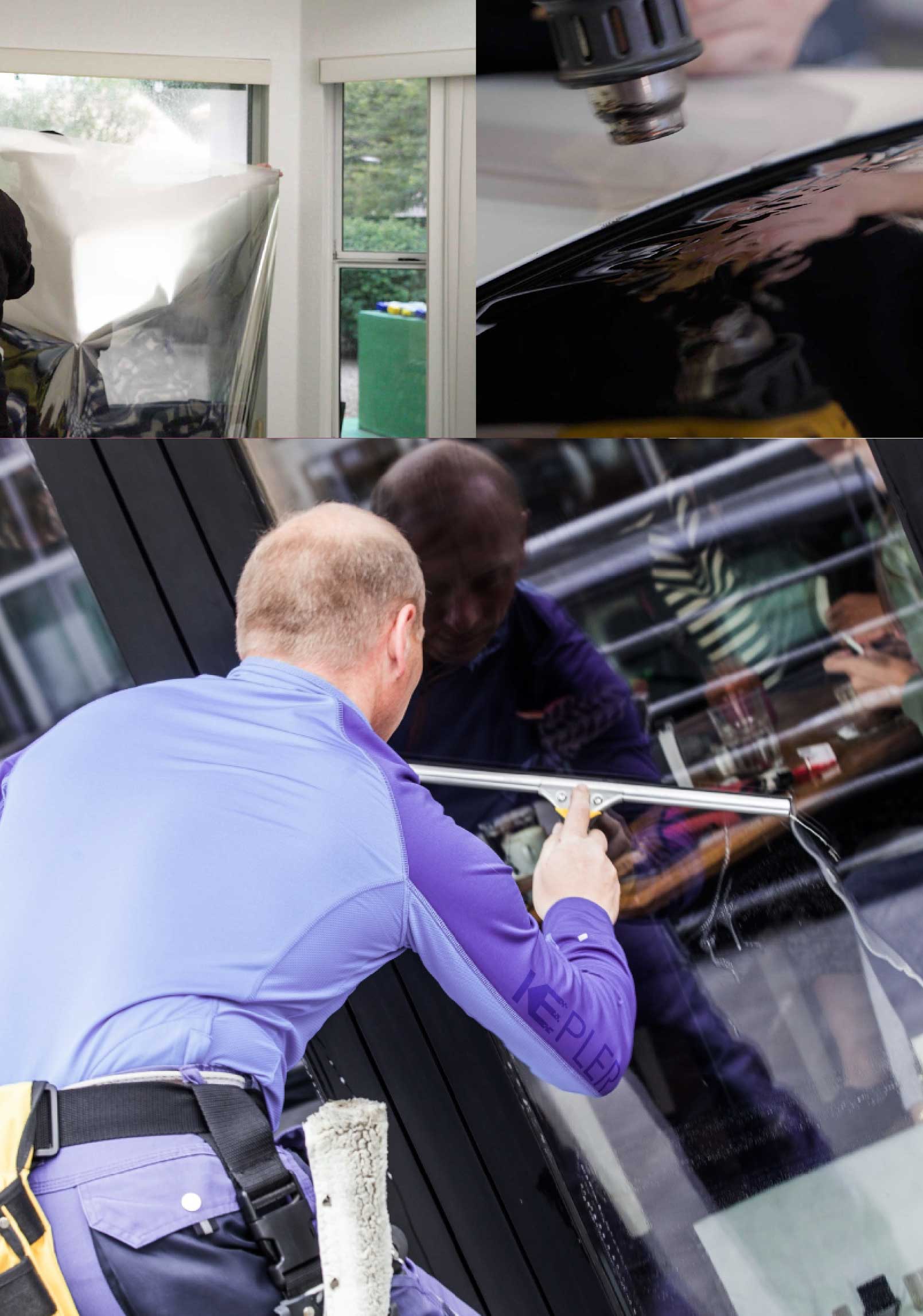 Kepler Professional Applying Anti-Graffiti Window Film to a Altadena Shop Front