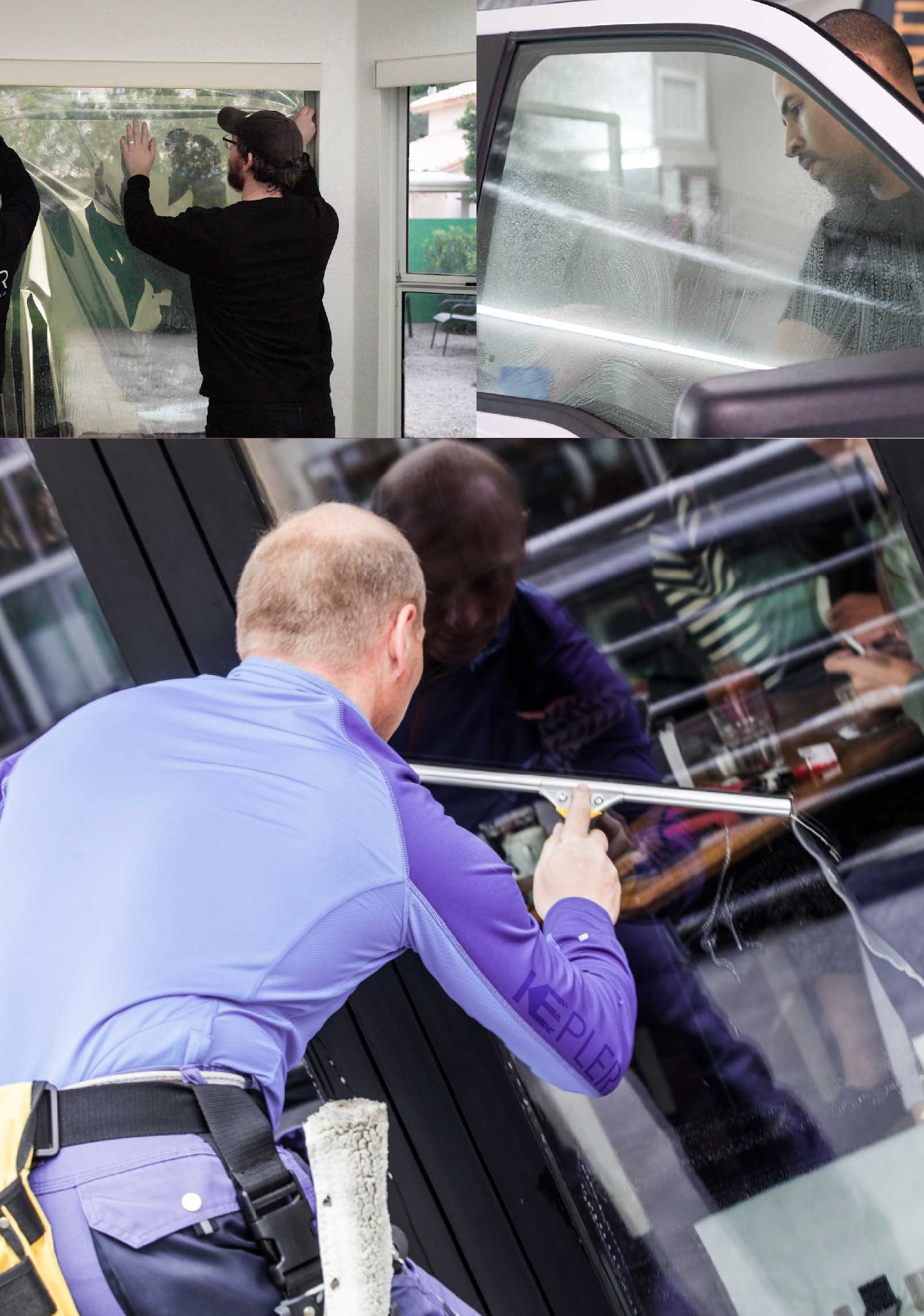 Kepler Expert Applying Anti-Graffiti Window Film to a Indio Shop Front