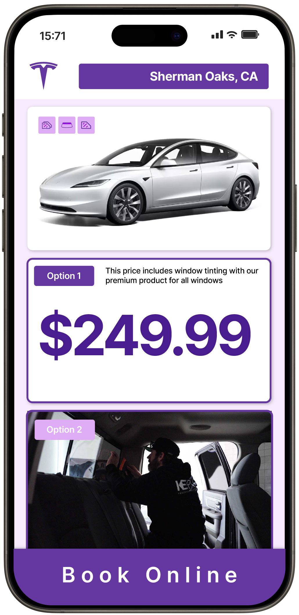 View Competitive Tesla Window Tinting Costs in Sherman Oaks, California