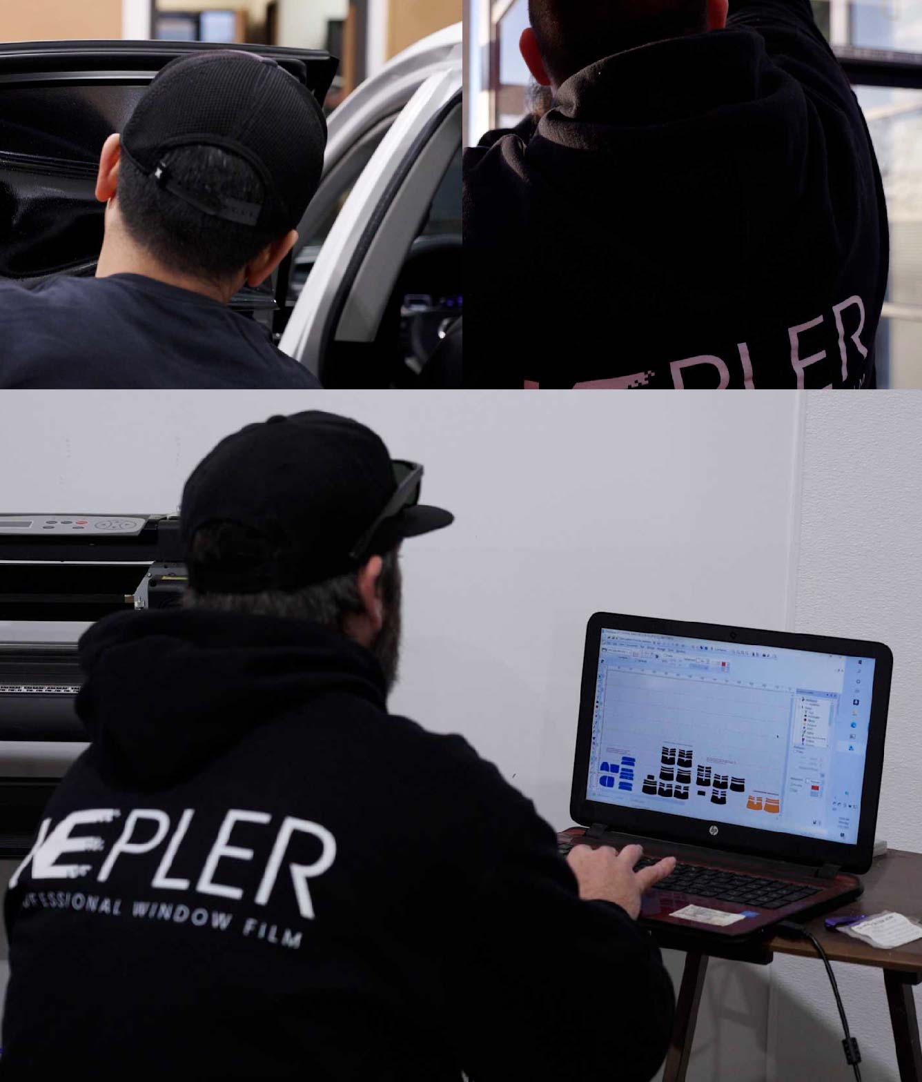 Ceramic Window Tinting Expert Cutting Film in Duncanville, Texas