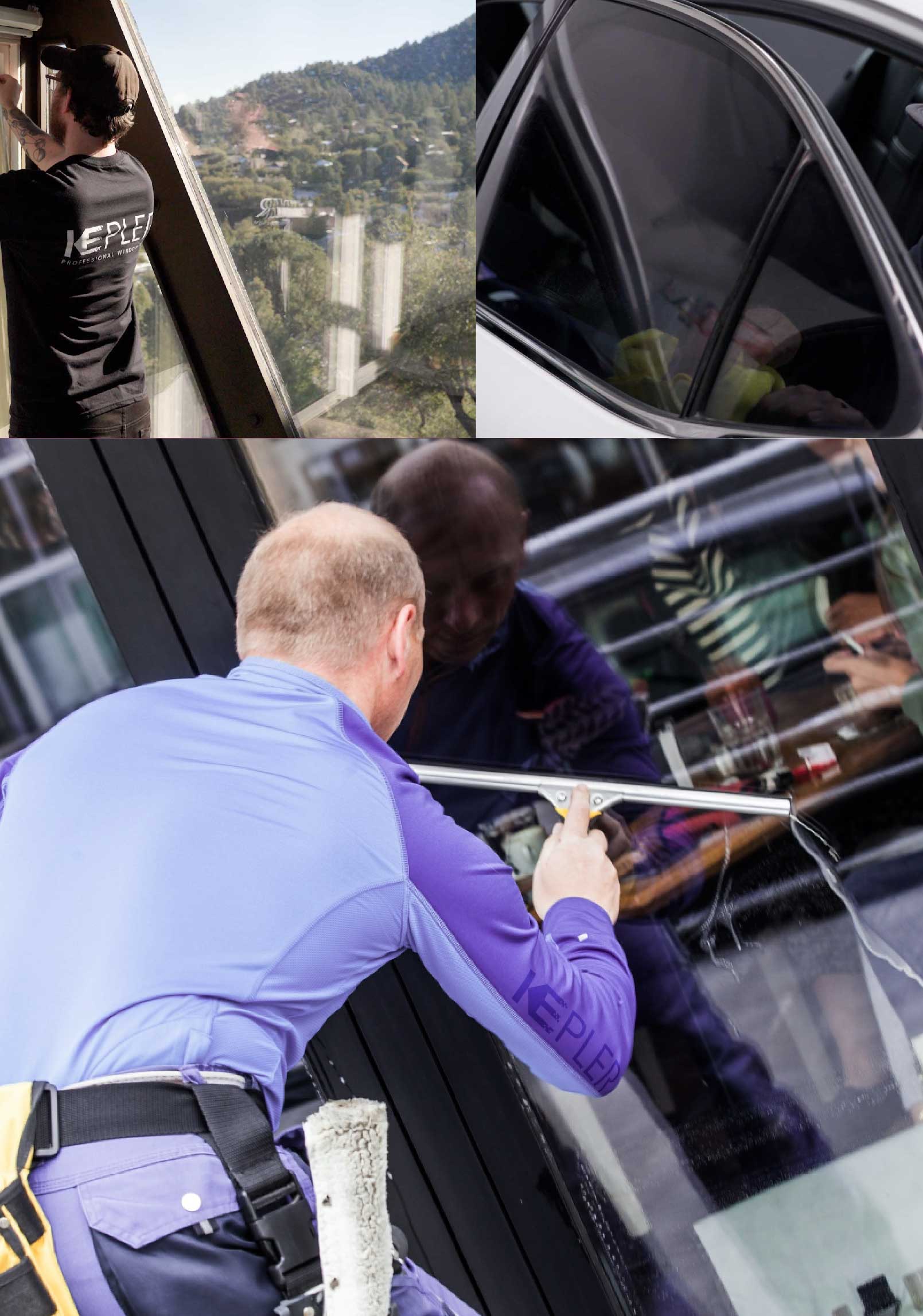 Kepler Expert Applying Anti-Graffiti Window Film to a Grand Island Shop Front
